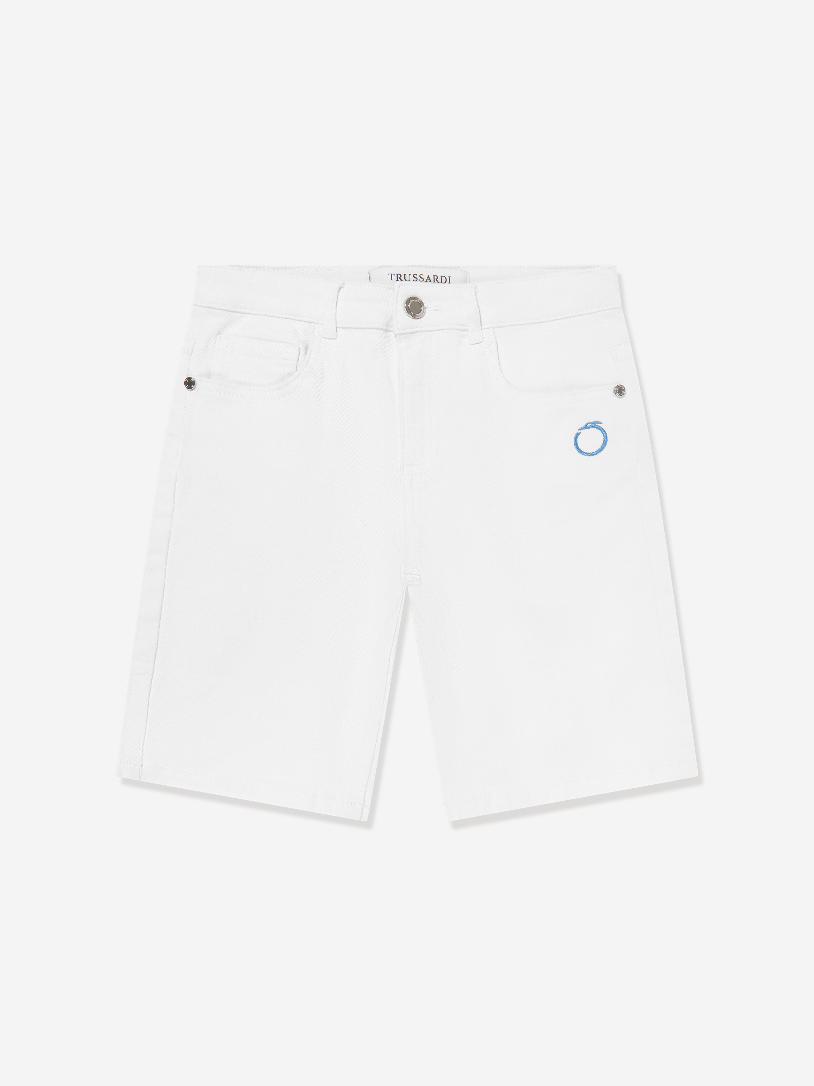 Trussardi Boys Mogurean Bermuda Shorts in White Discount Cheap