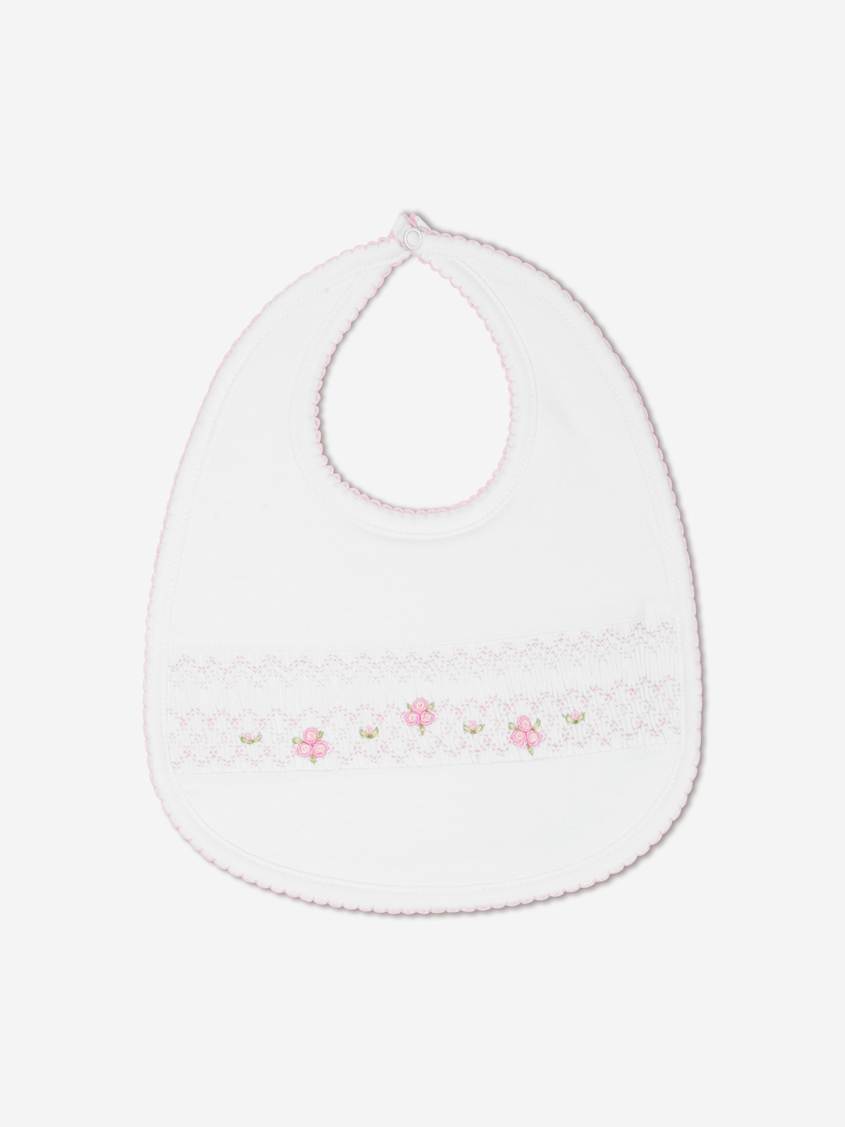 Magnolia Baby Baby Girls Smocked Bib in White Good Selling Cheap Pice
