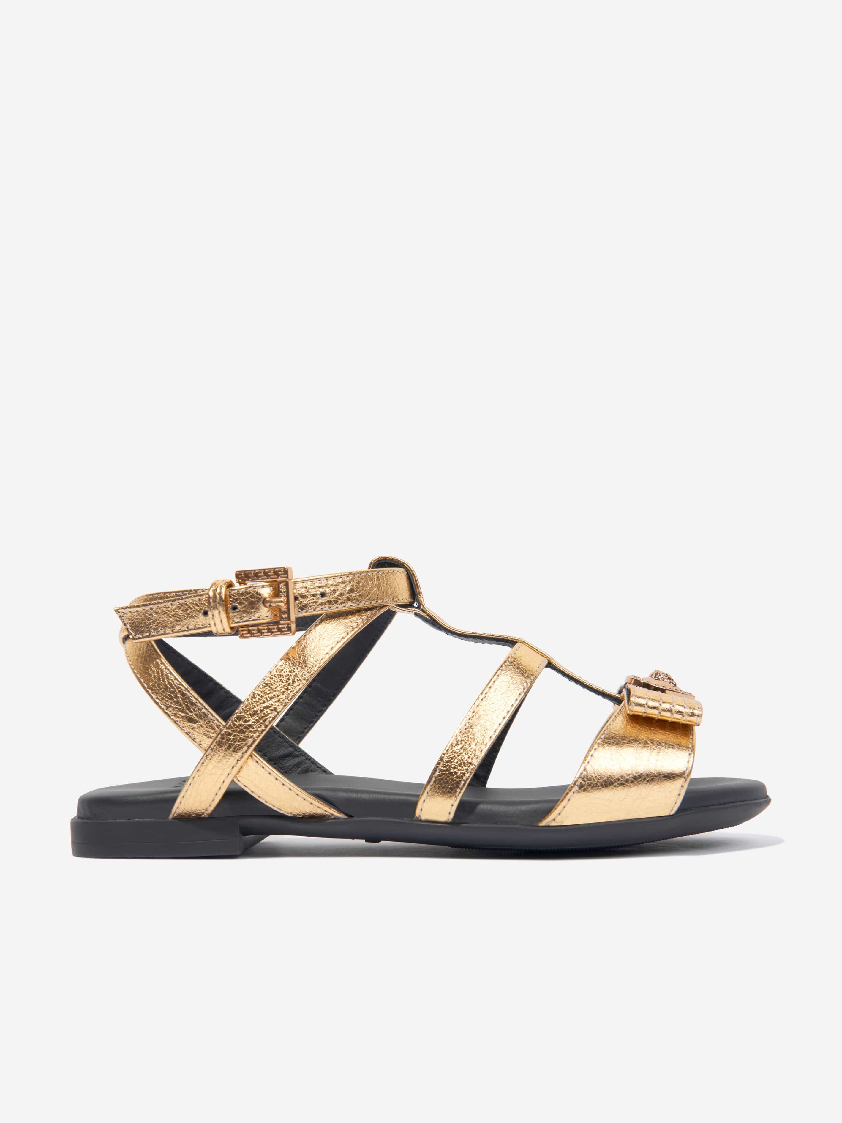 Versace Girls Medusa Heart Sandals in Gold Cheap Sale Perfect