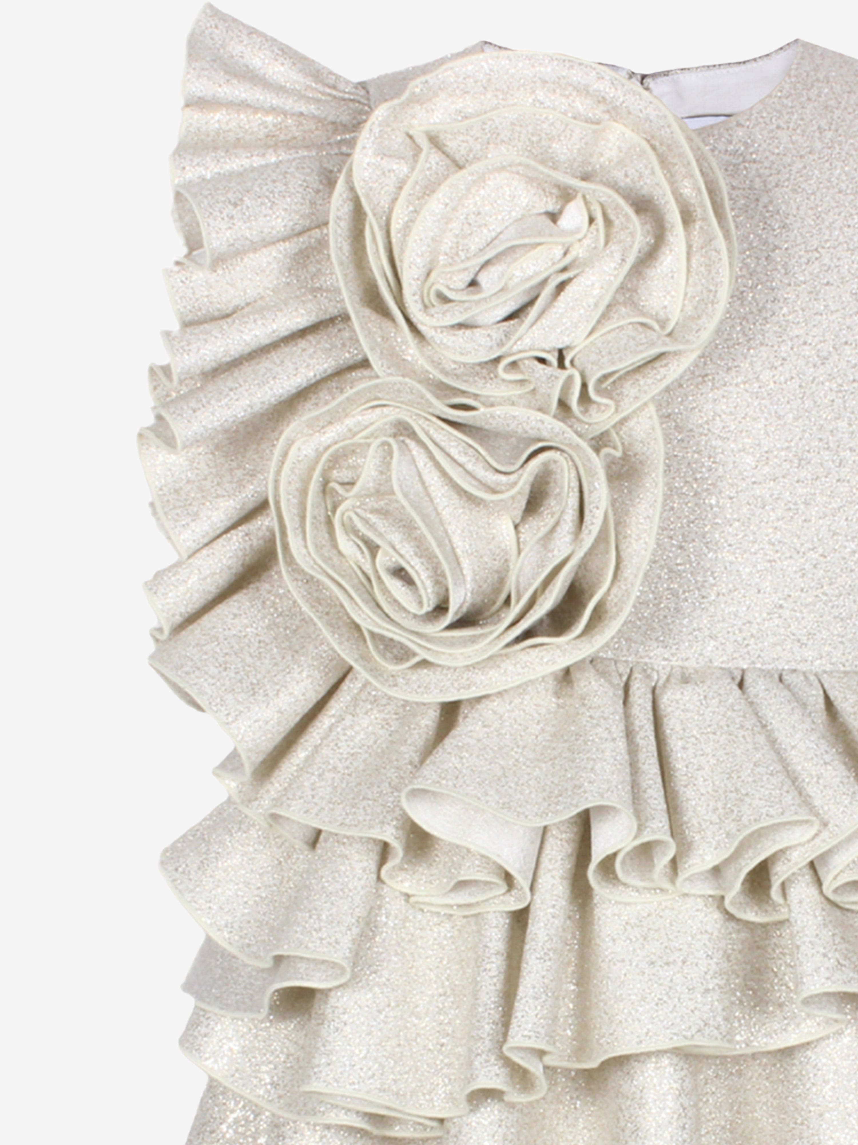 Girls In Bloom Ruffle Flower Dress in Gold Buy Cheap Choice