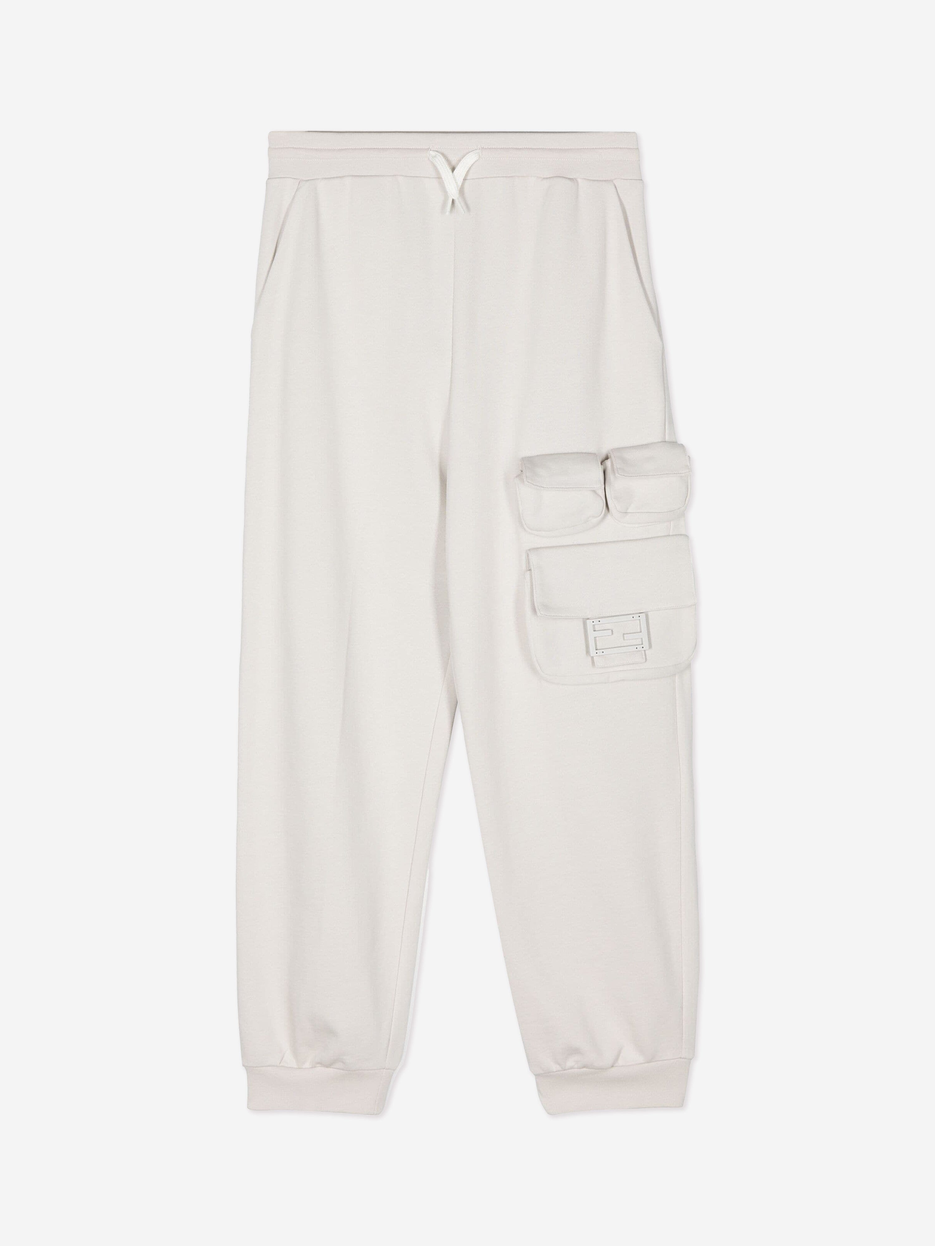 Fendi Boys Caro Joggers in Ivory Official Sale Online