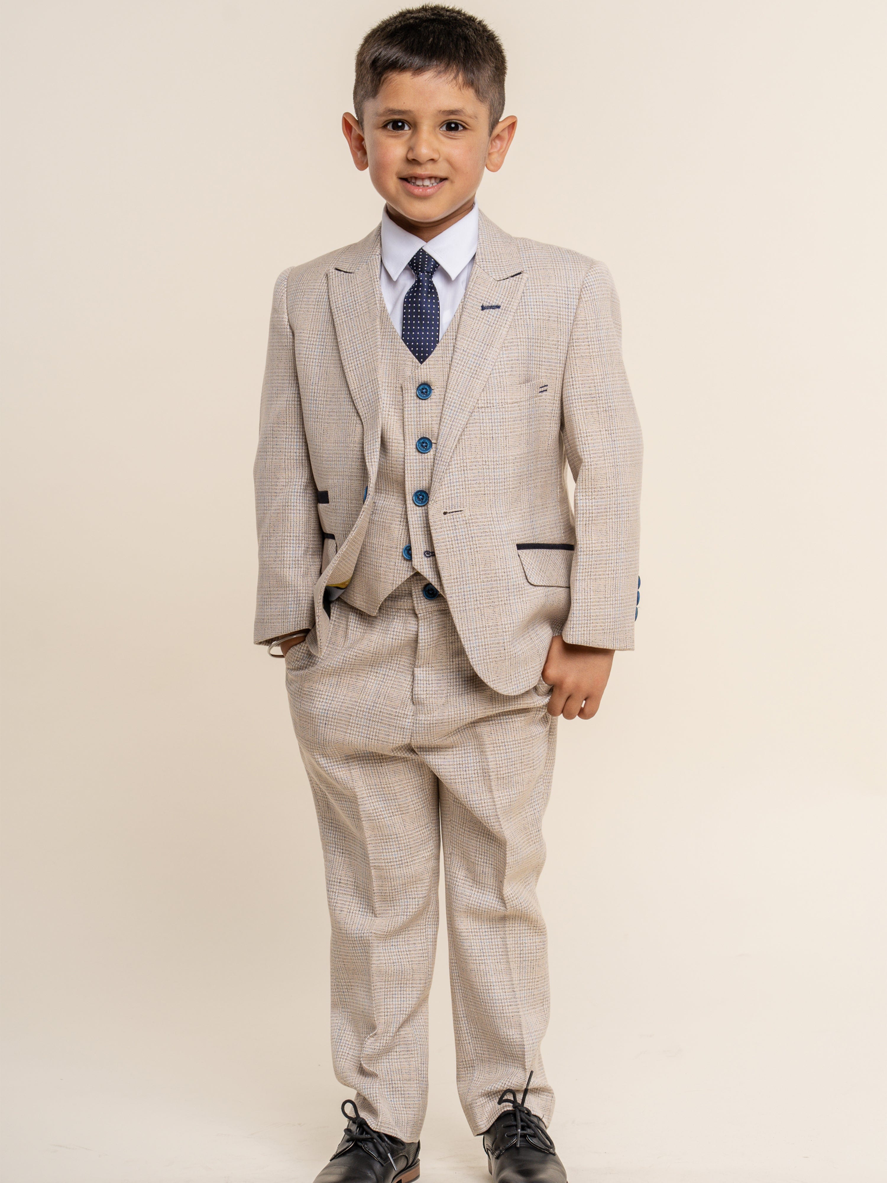 House Of Cavani Boys Caridi Suit in Beige Enjoy For Sale