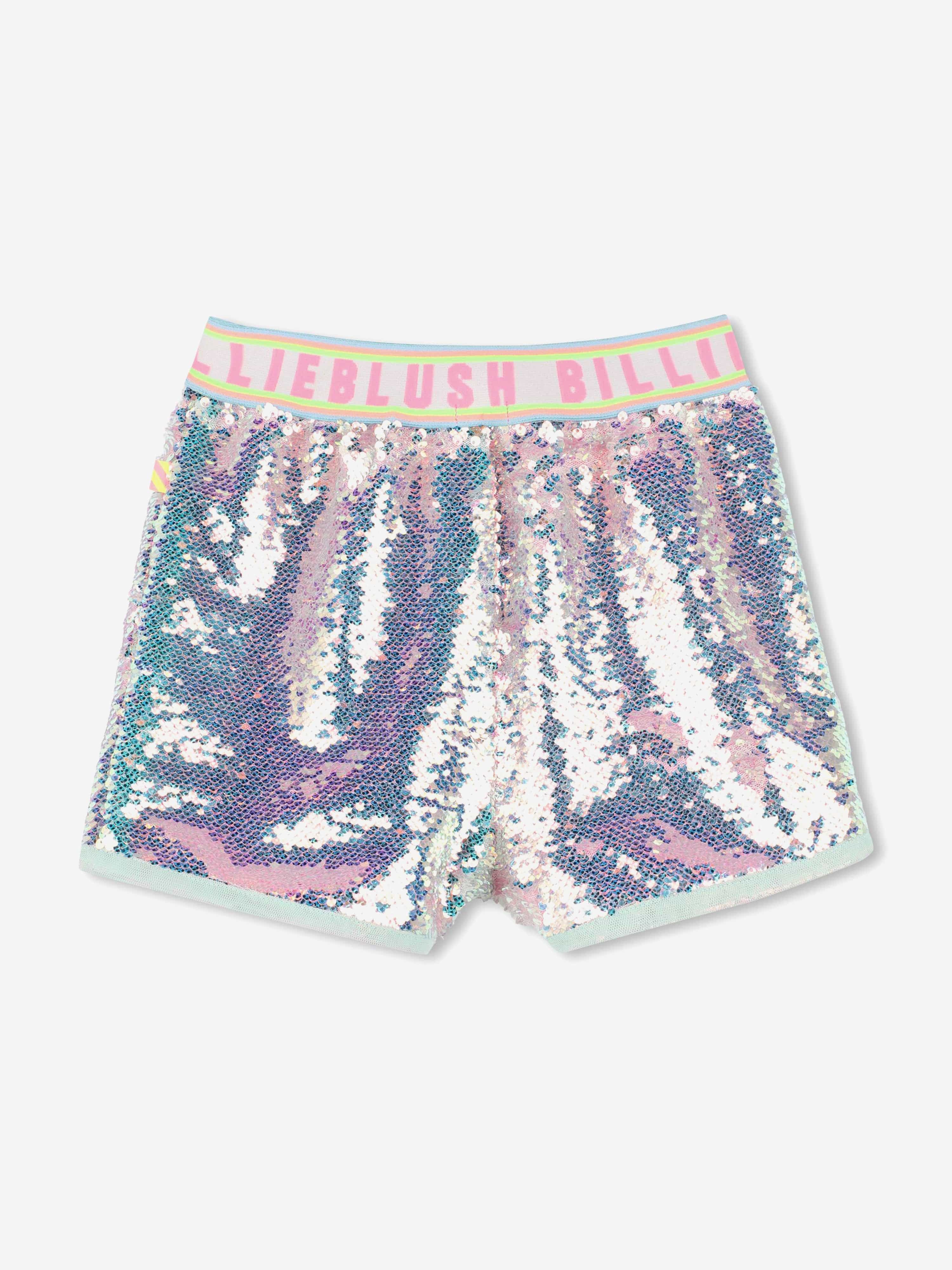Girls Sequin Logo Shorts in Blue Buy Cheap Manchester