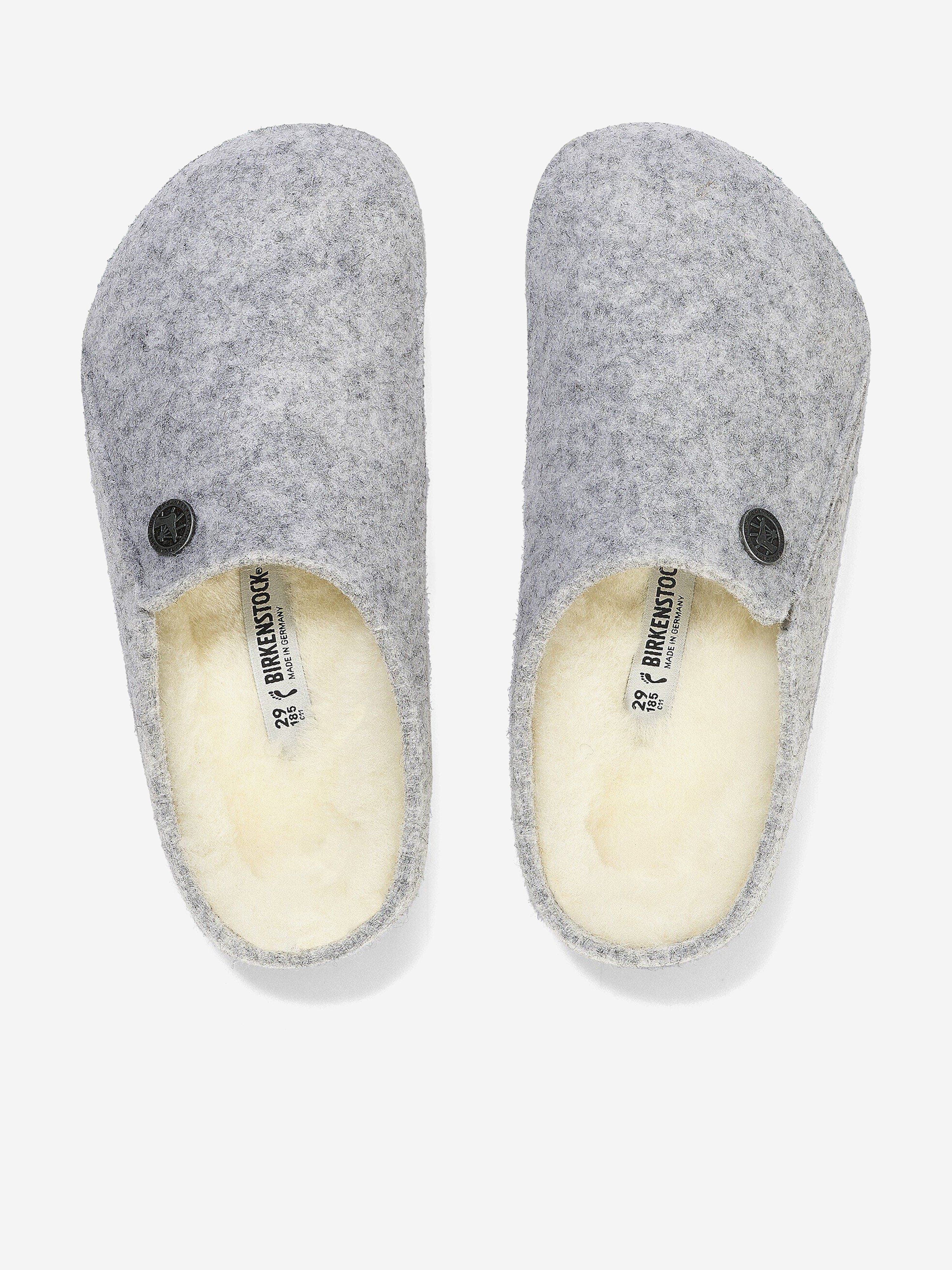 BIRKENSTOCK Boys Zermatt Felt Shearling Slippers in Grey Buy Cheap Looking For