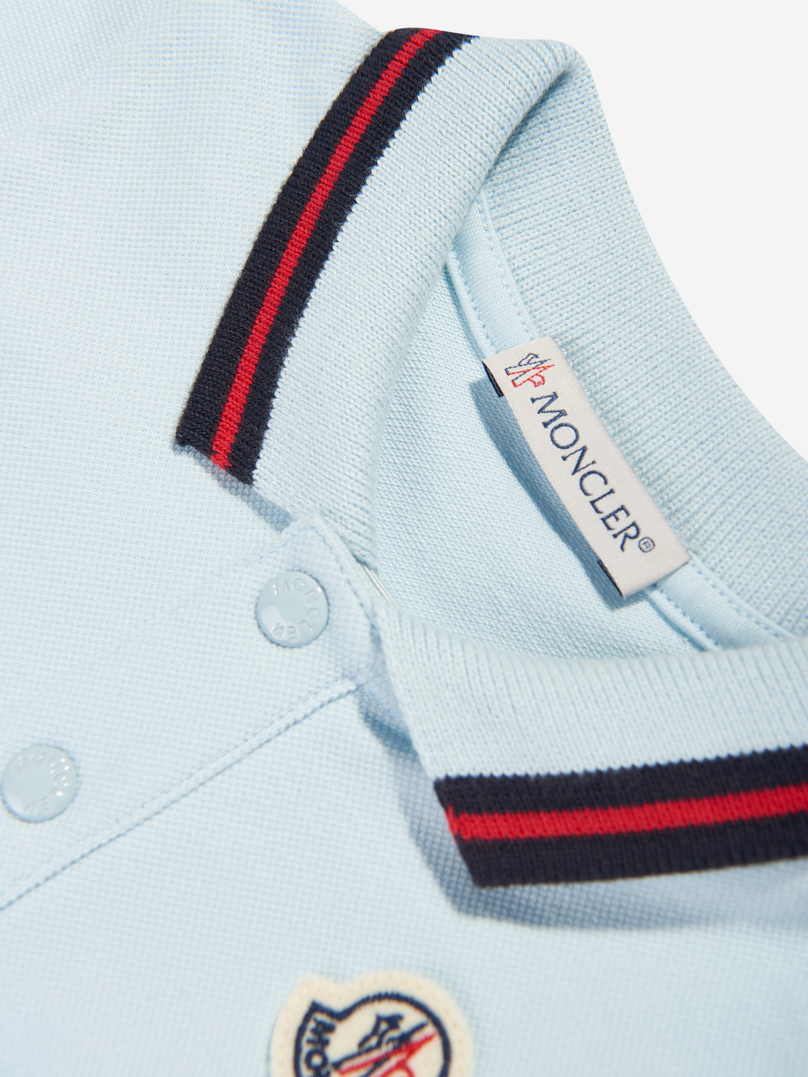 Moncler Enfant Baby Boys Logo Polo Shirt in Blue Choice