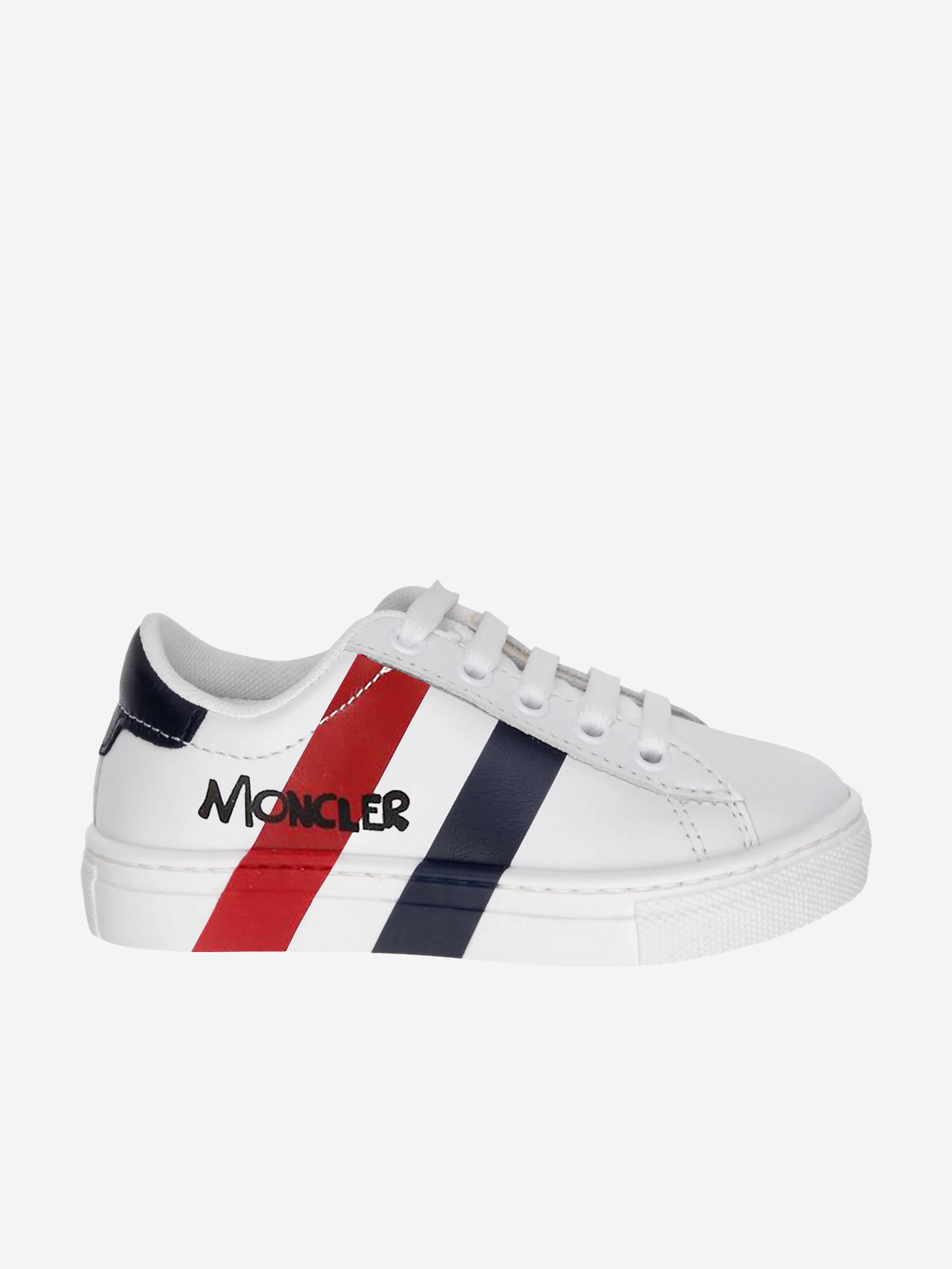 Moncler Boys Leather Trainers Outlet Clearance Store