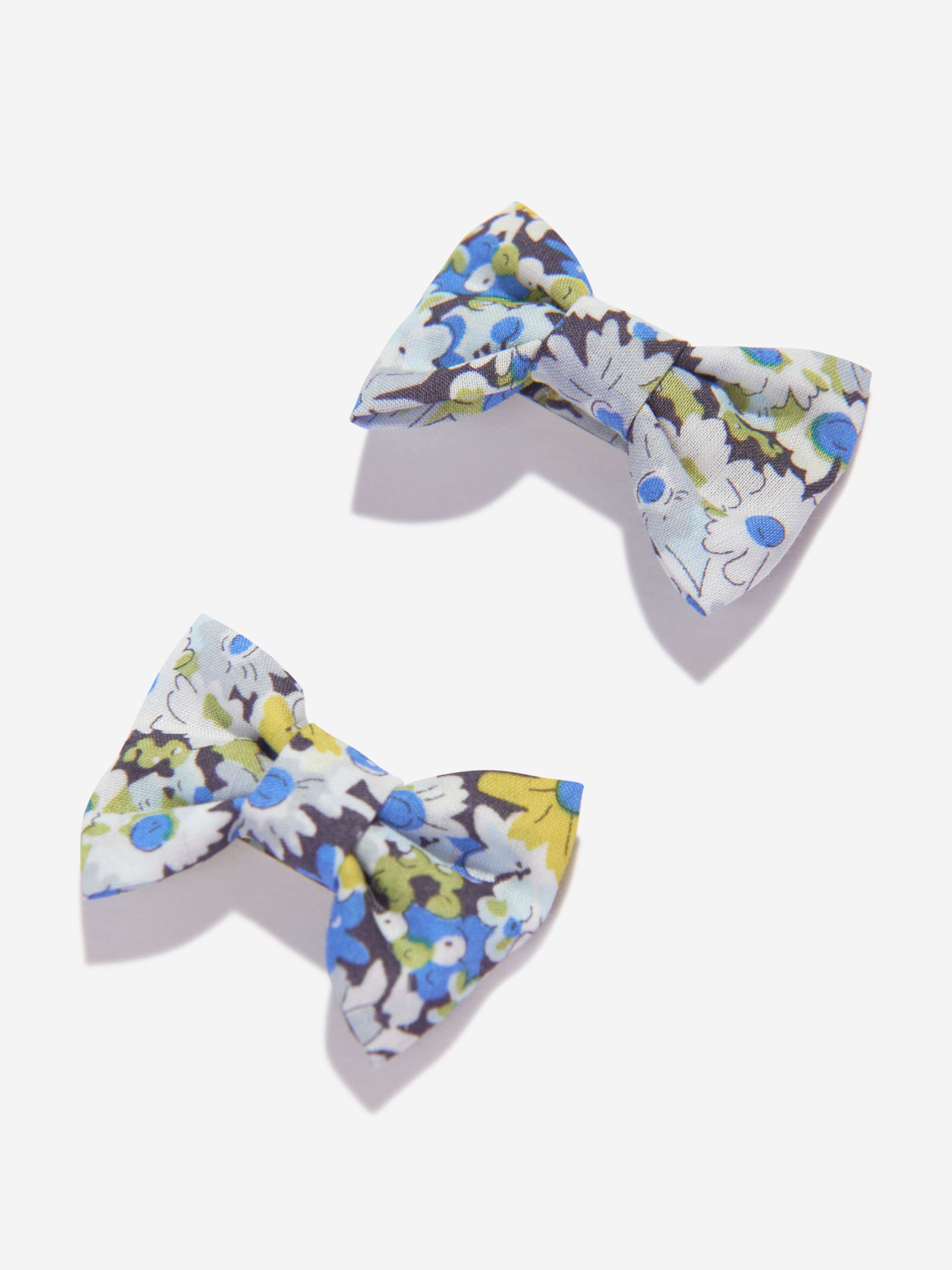 Bonpoint Girls Bow Mini Clips in Blue Discount Official Site