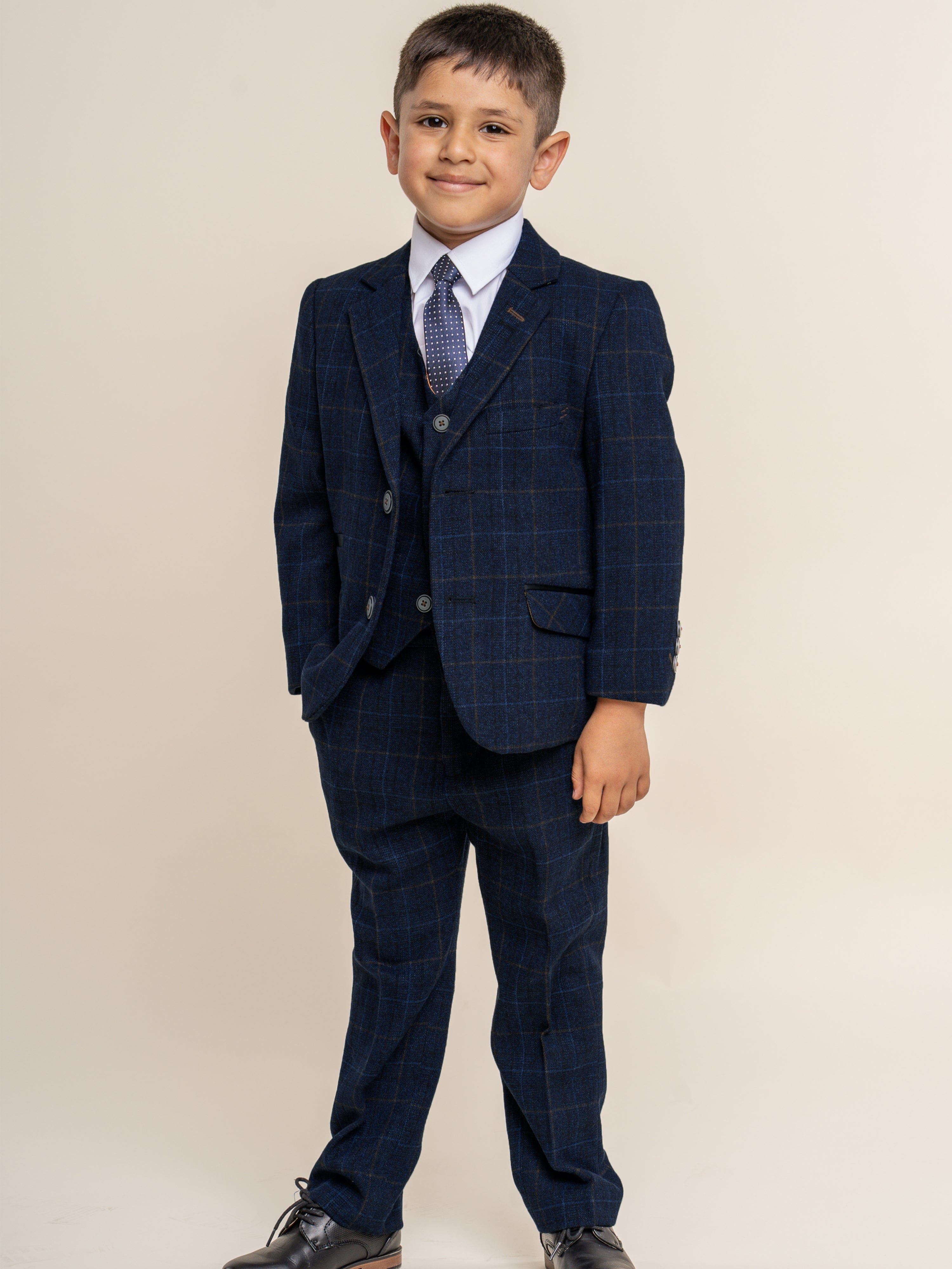 House Of Cavani Boys Cody Tweed Suit in Blue Buy Cheap Newest