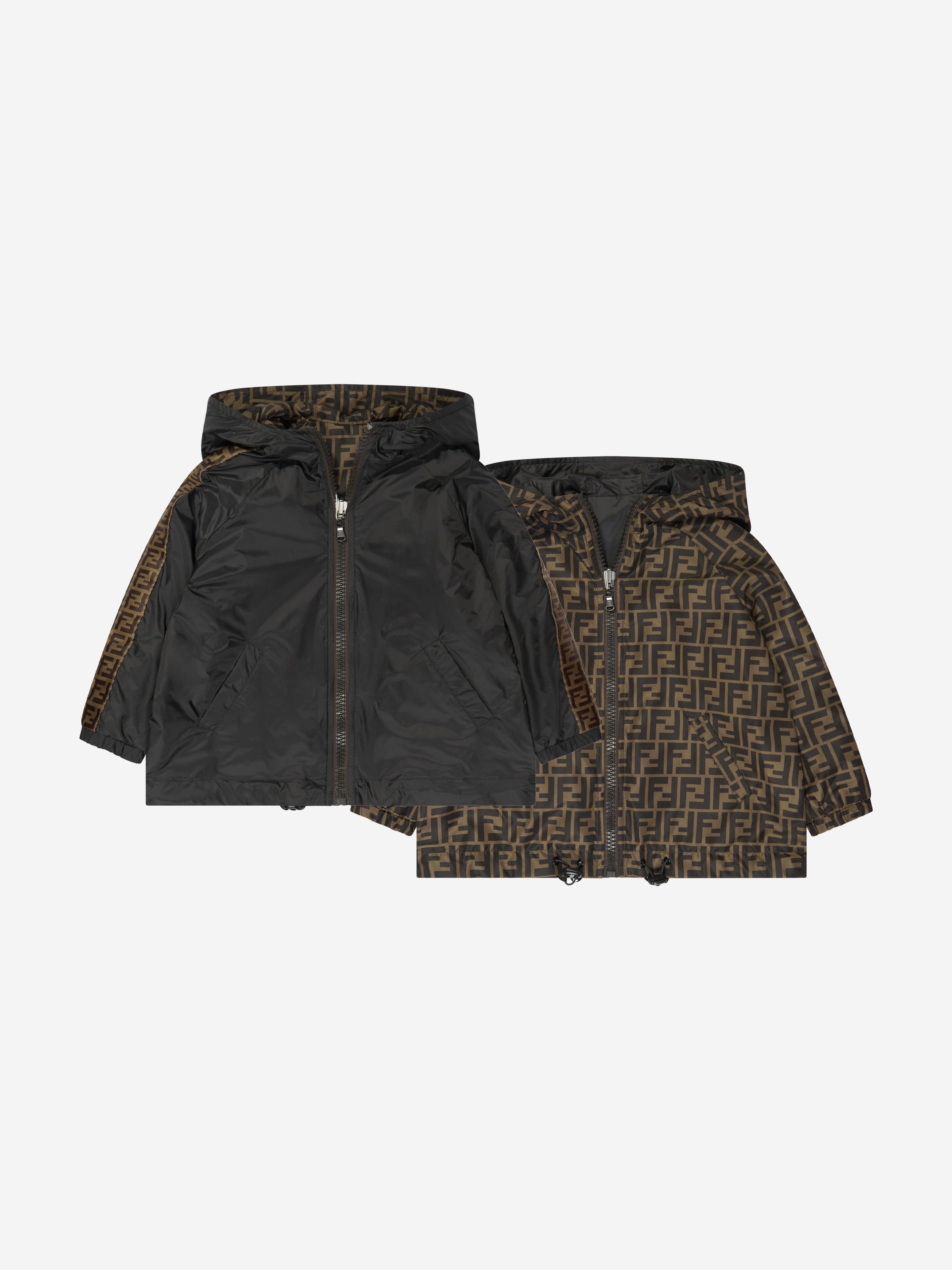Fendi Kids Reversible FF K-Way Jacket in Black The Cheapest