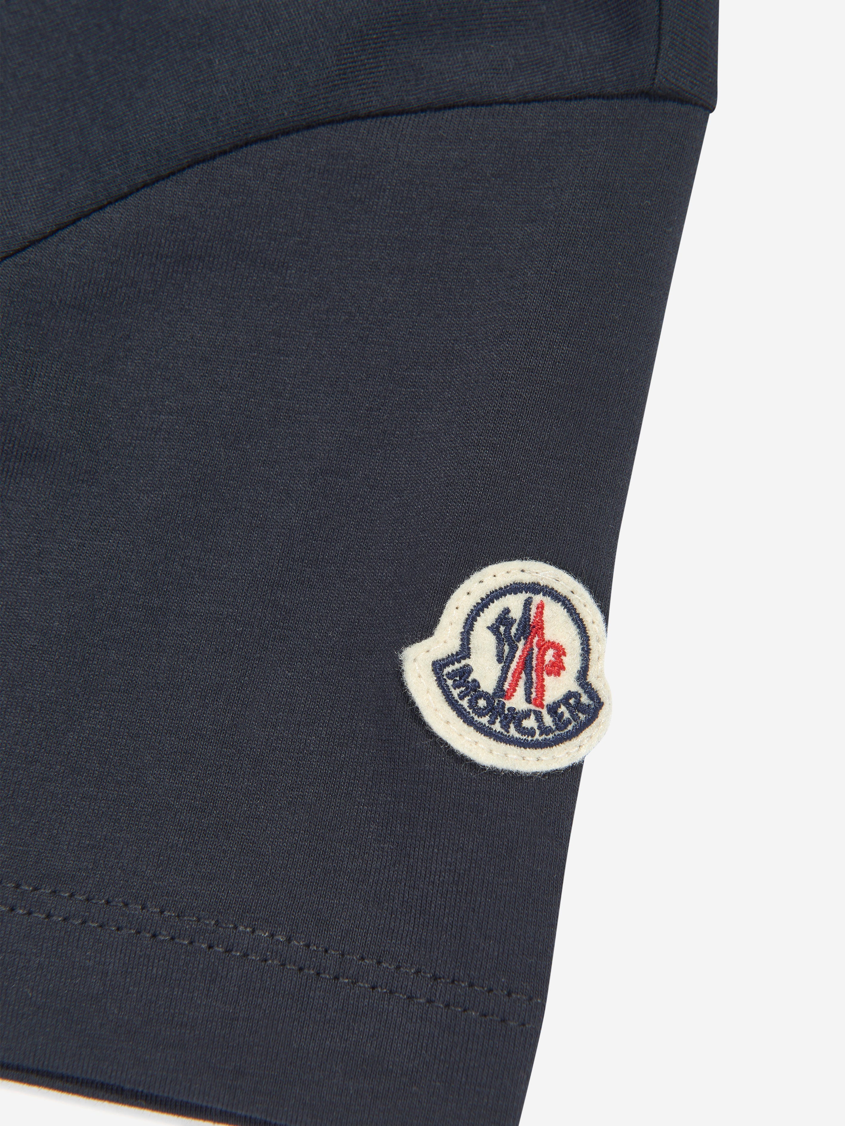 Moncler Enfant Boys Logo Print T-Shirt in Navy Sale For Nice