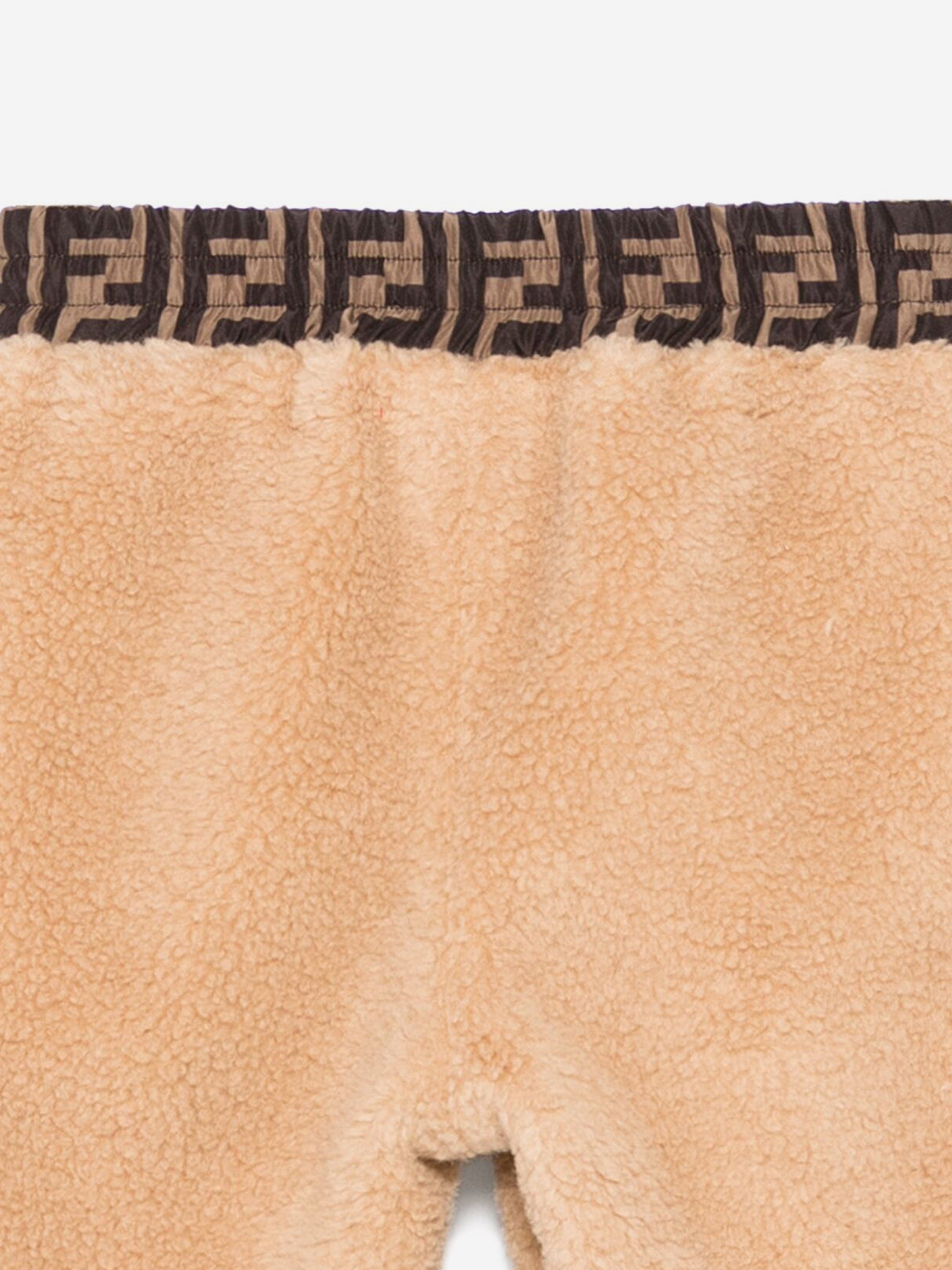 Baby Teddy Fleece Joggers in Beige Best Wholesale