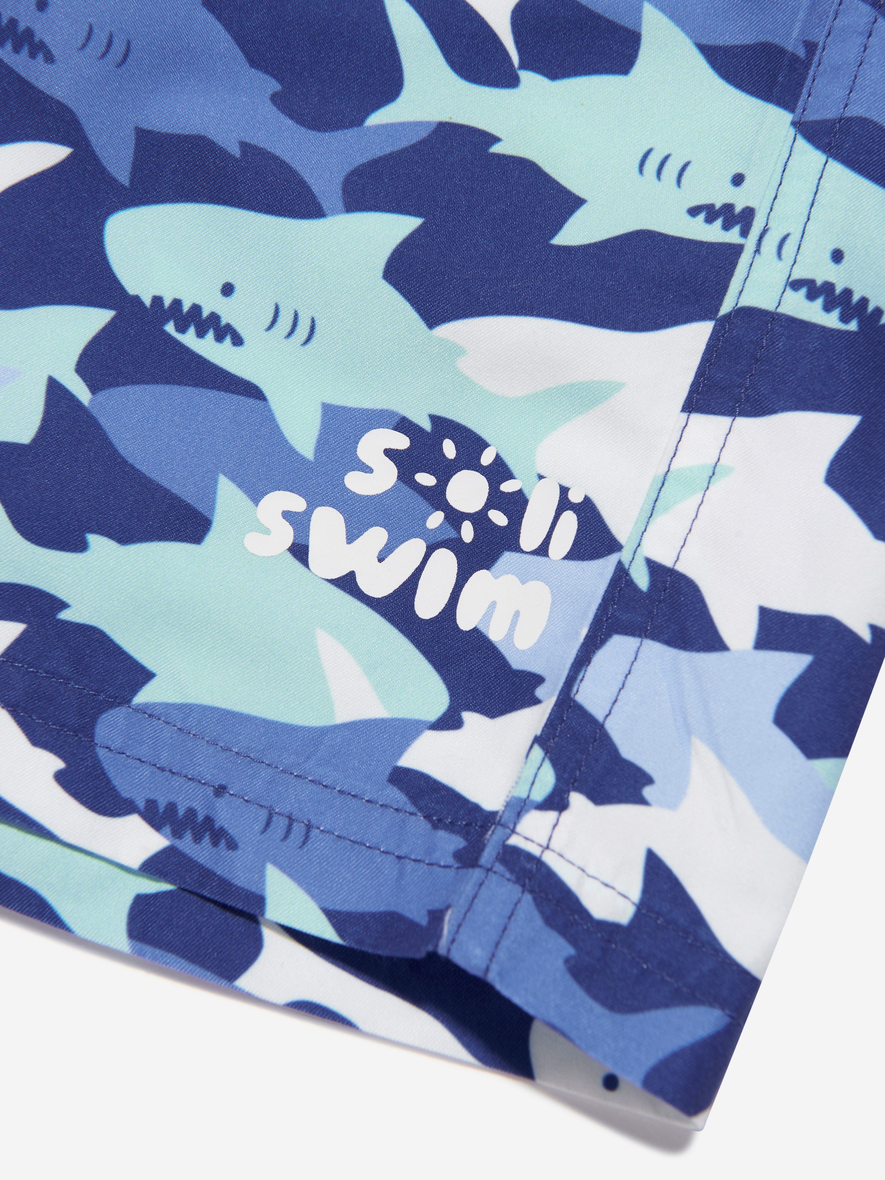 Soli Swim Boys Shark Swim Shorts (UPF50+) in Blue Popular