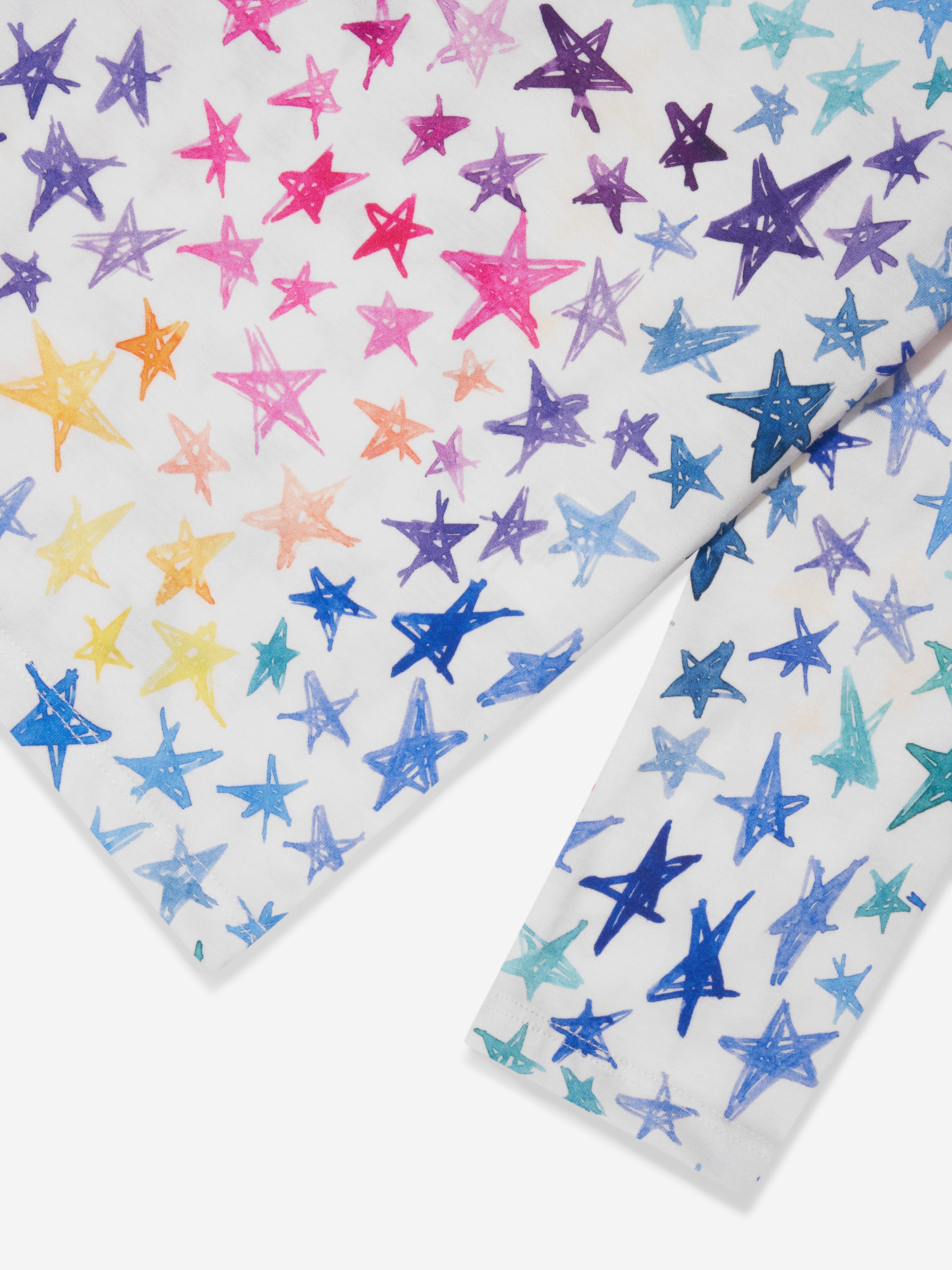 Stella McCartney Girls Long Sleeve Star T-Shirt in Ivory Cheap 100% Original