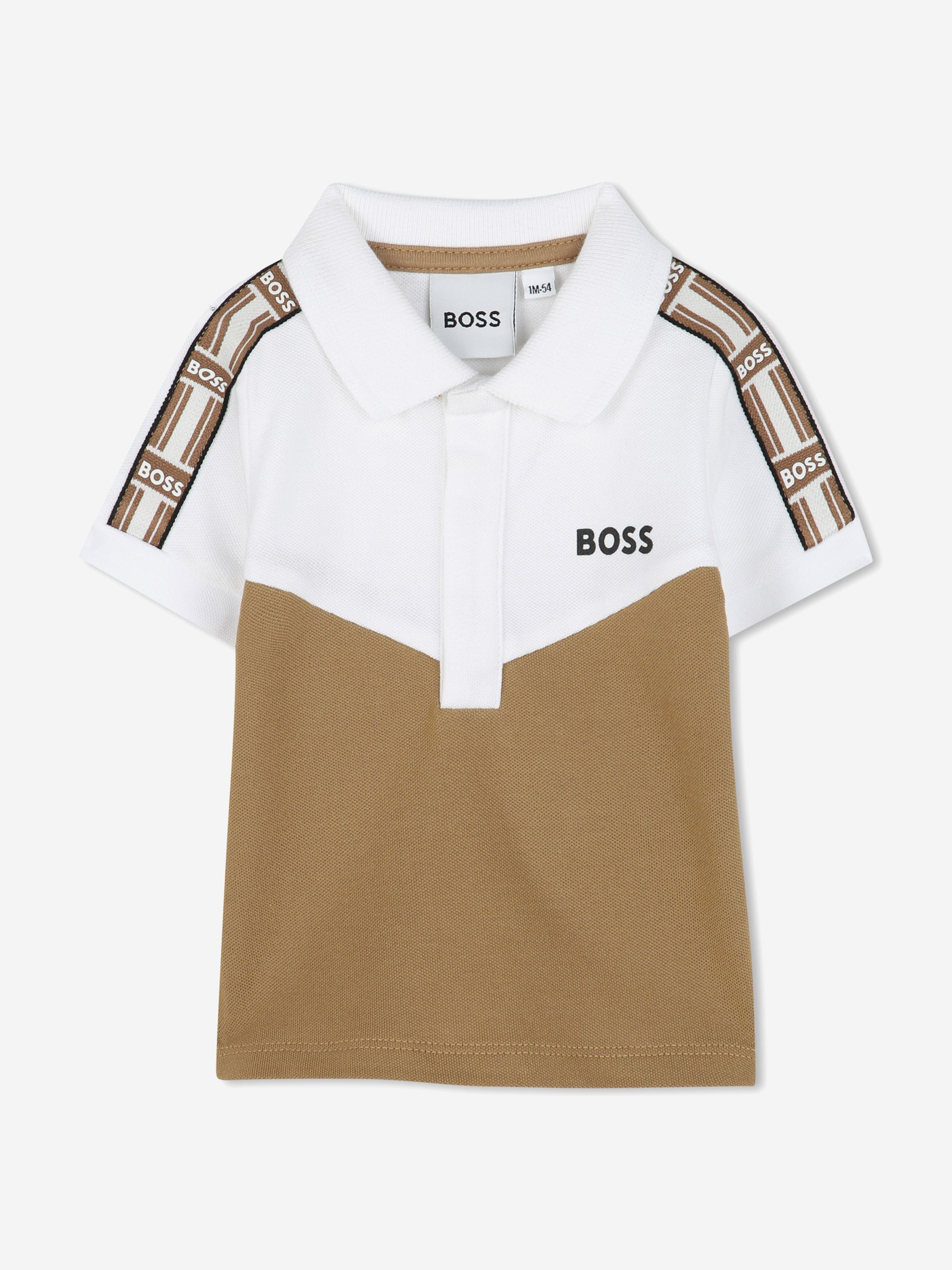 BOSS Baby Boys Logo Polo Shirt in White Clearance Affordable