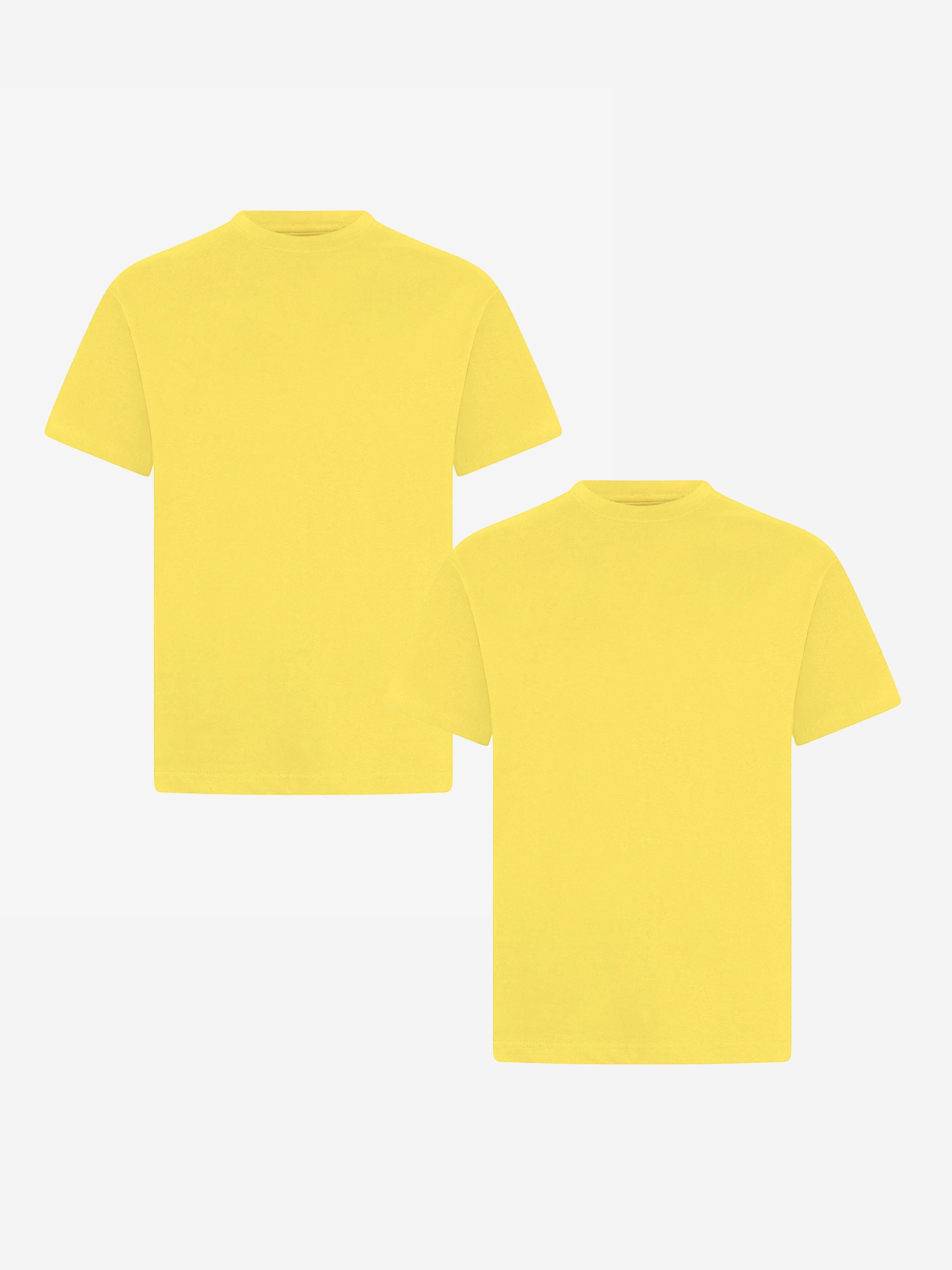 Zeco Kids School Crew Neck T-Shirt (Twin Pack) in Yellow Outlet Marketable