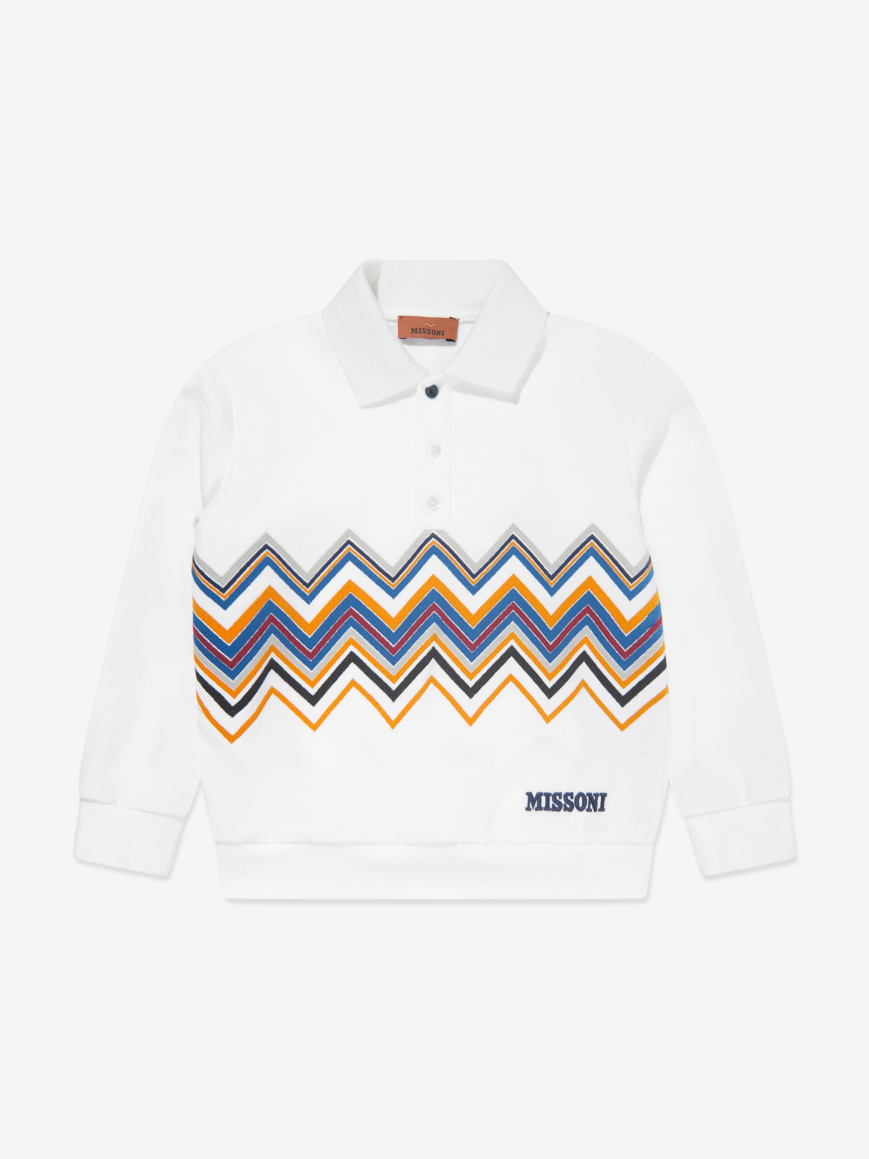 Missoni Boys Zigzag Collared Sweatshirt in White Finishline Cheap Online