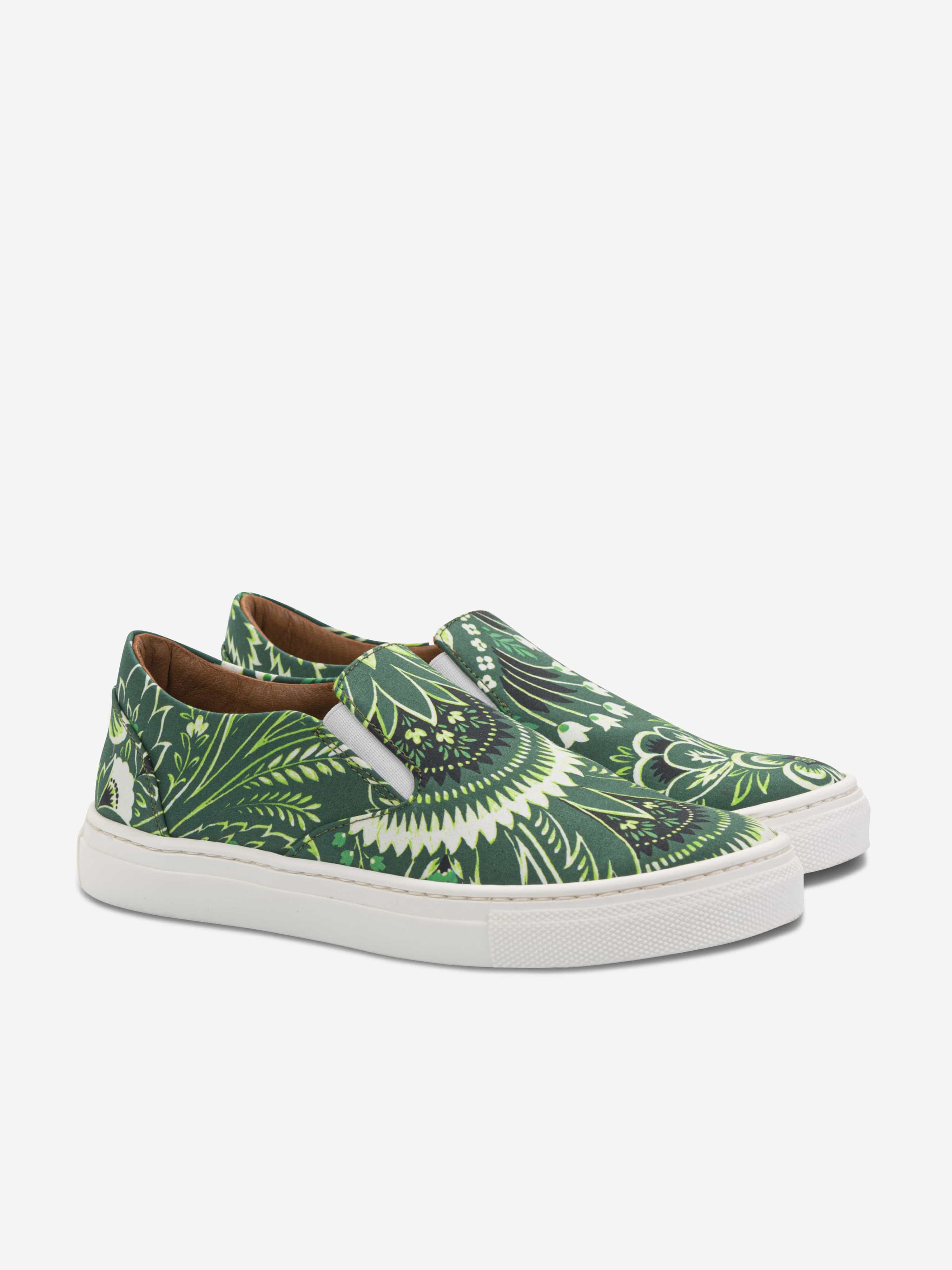 Etro Boys Floral Paisley Trainers in Green Sale Professional