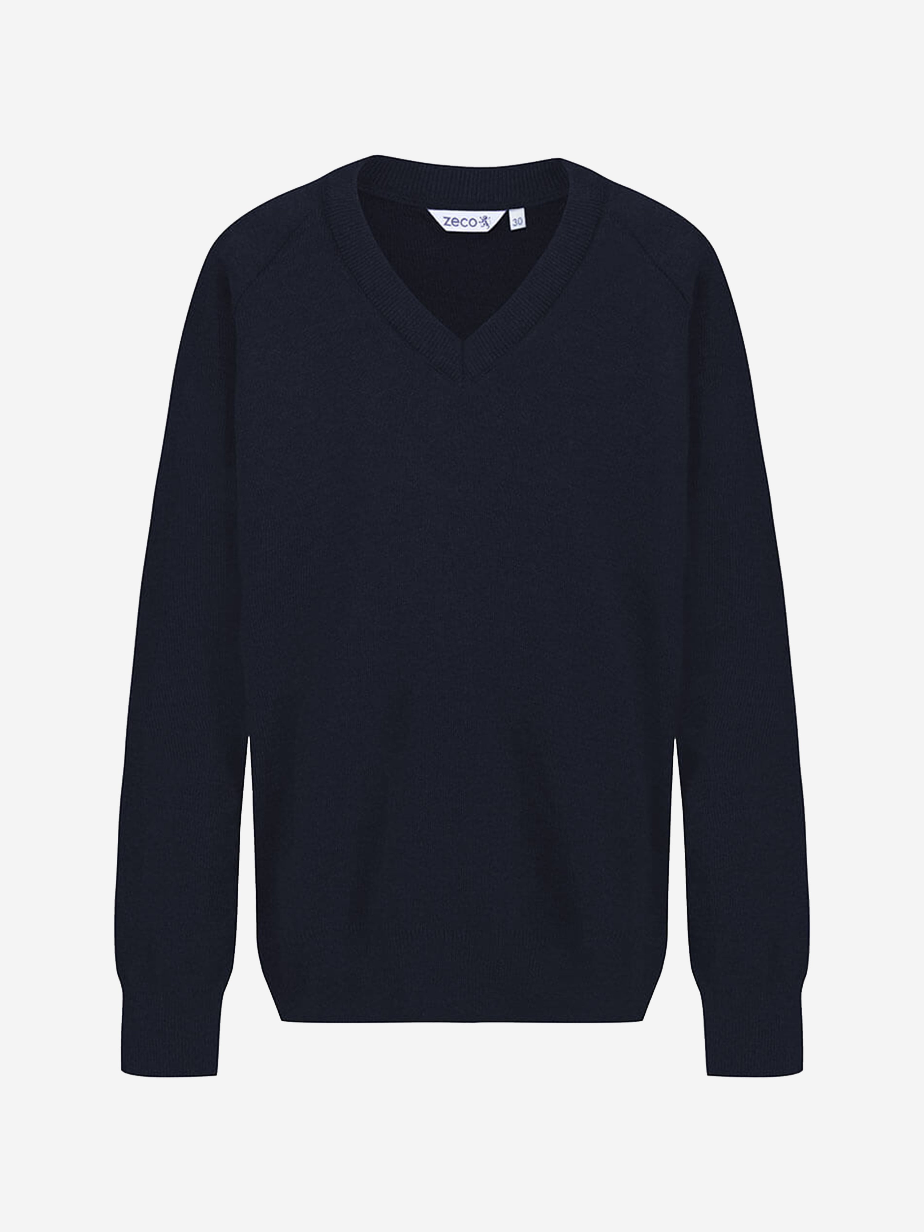 Zeco Kids School Cotton Mix Knitted V-Neck Jumper in Navy Outlet Supply
