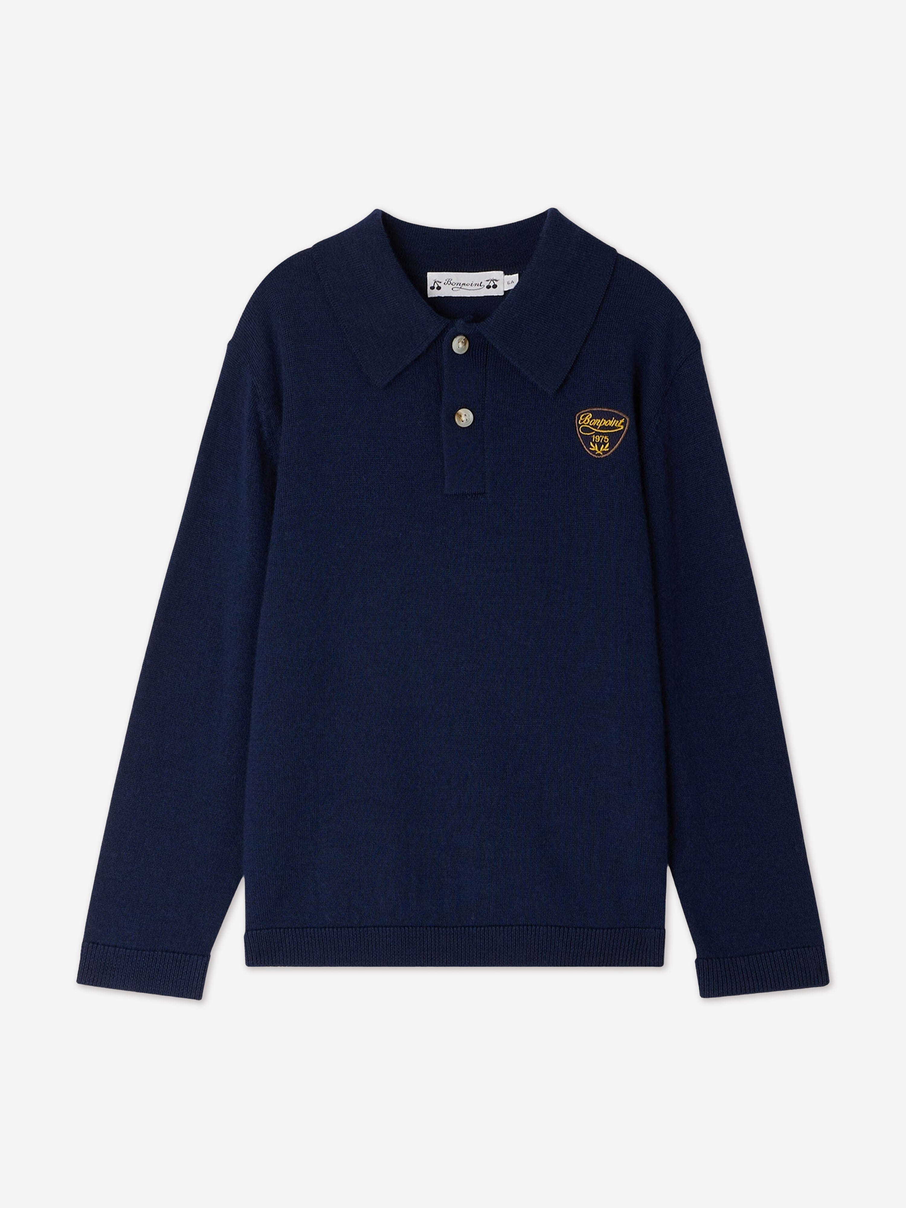 Bonpoint Boys Darius Polo Shirt in Blue Low Pice Fee Shipping Sale Online