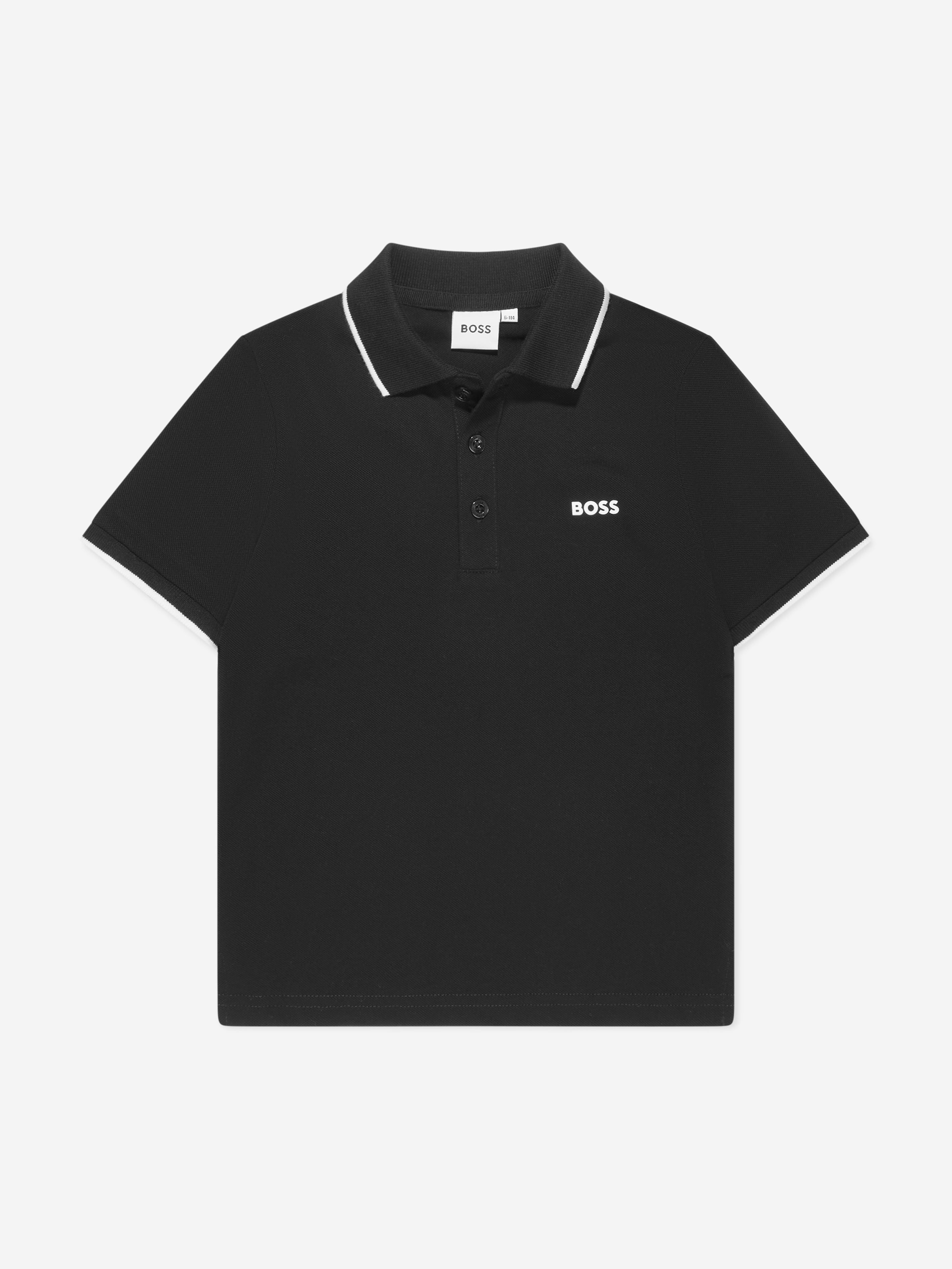 BOSS Boys Logo Polo Shirt in Black Free Shipping Fast Delivery