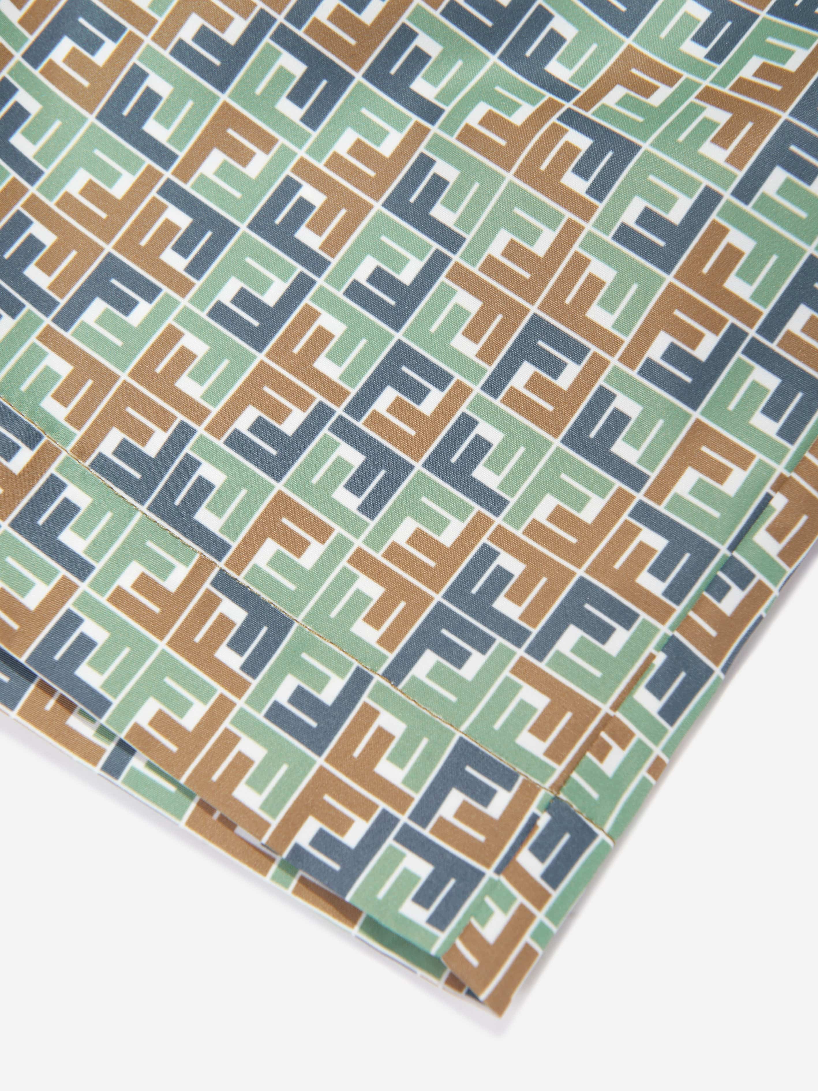 Fendi Boys Micro Print Swim Shorts in Multicolour Sale Discount