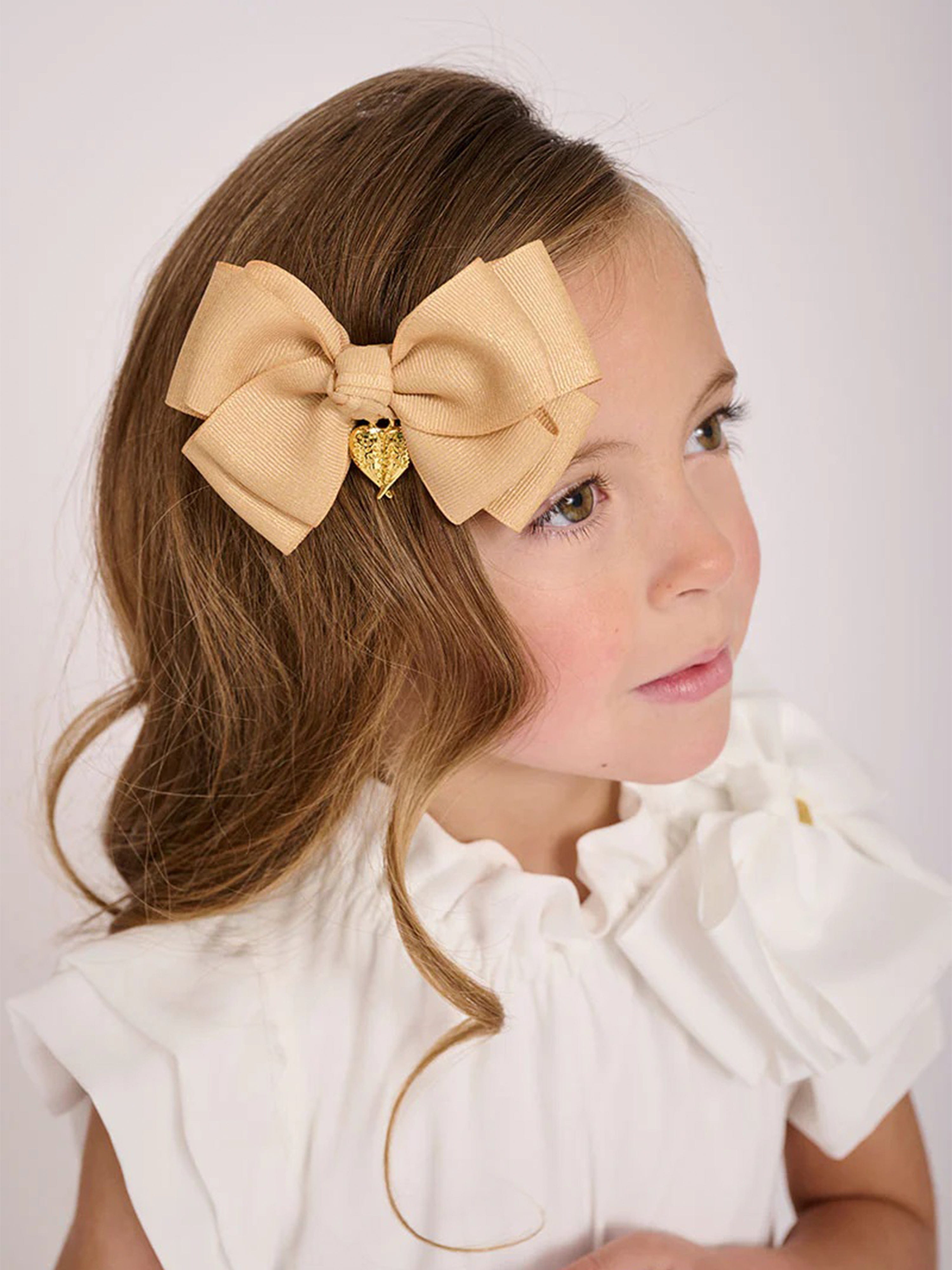Angels Face Girls Metallic Bog Bow Hair Clip in Gold Latest Cheap Online