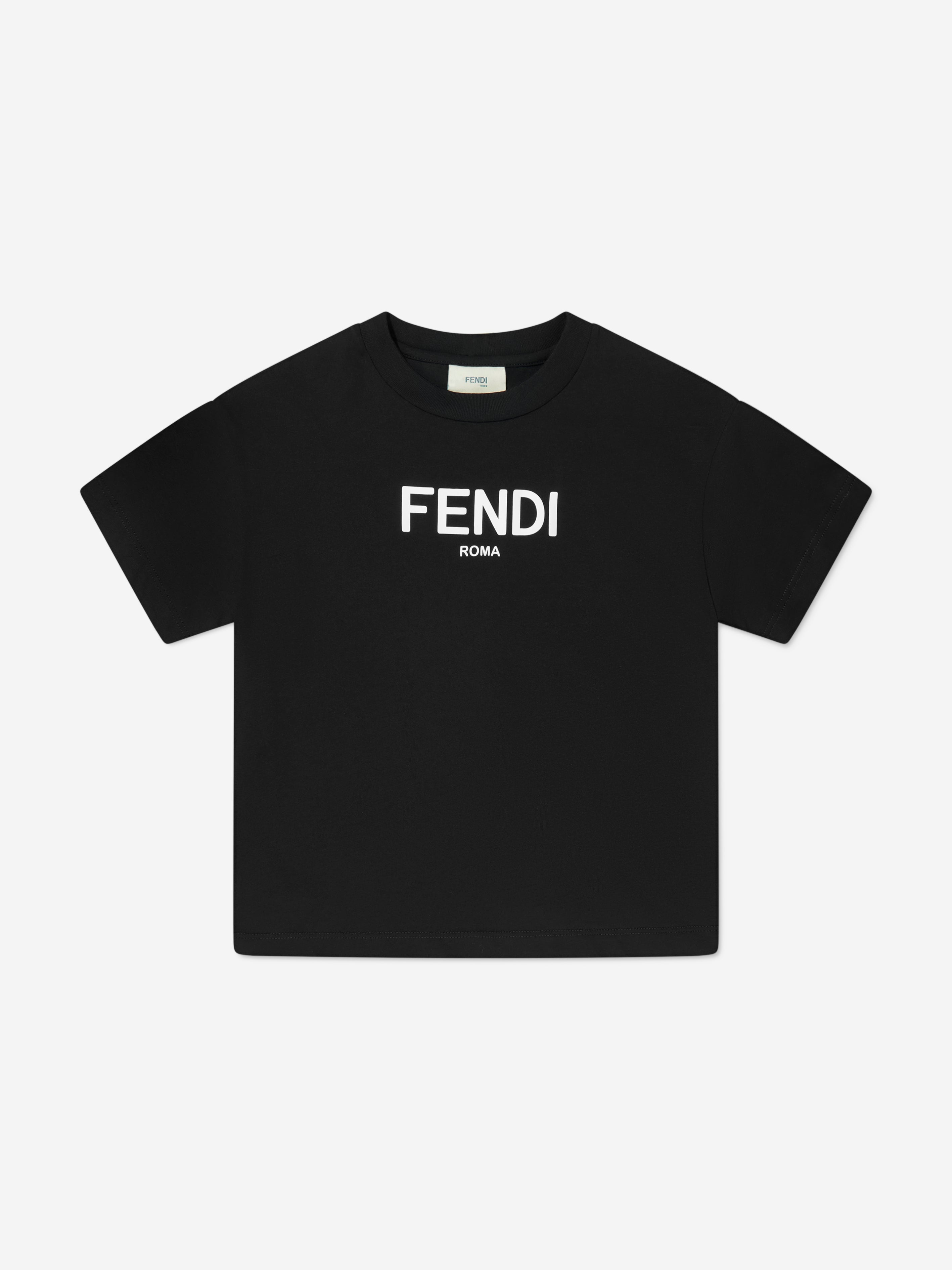 Fendi Kids Logo T-Shirt in Black Extremely Cheap Pice