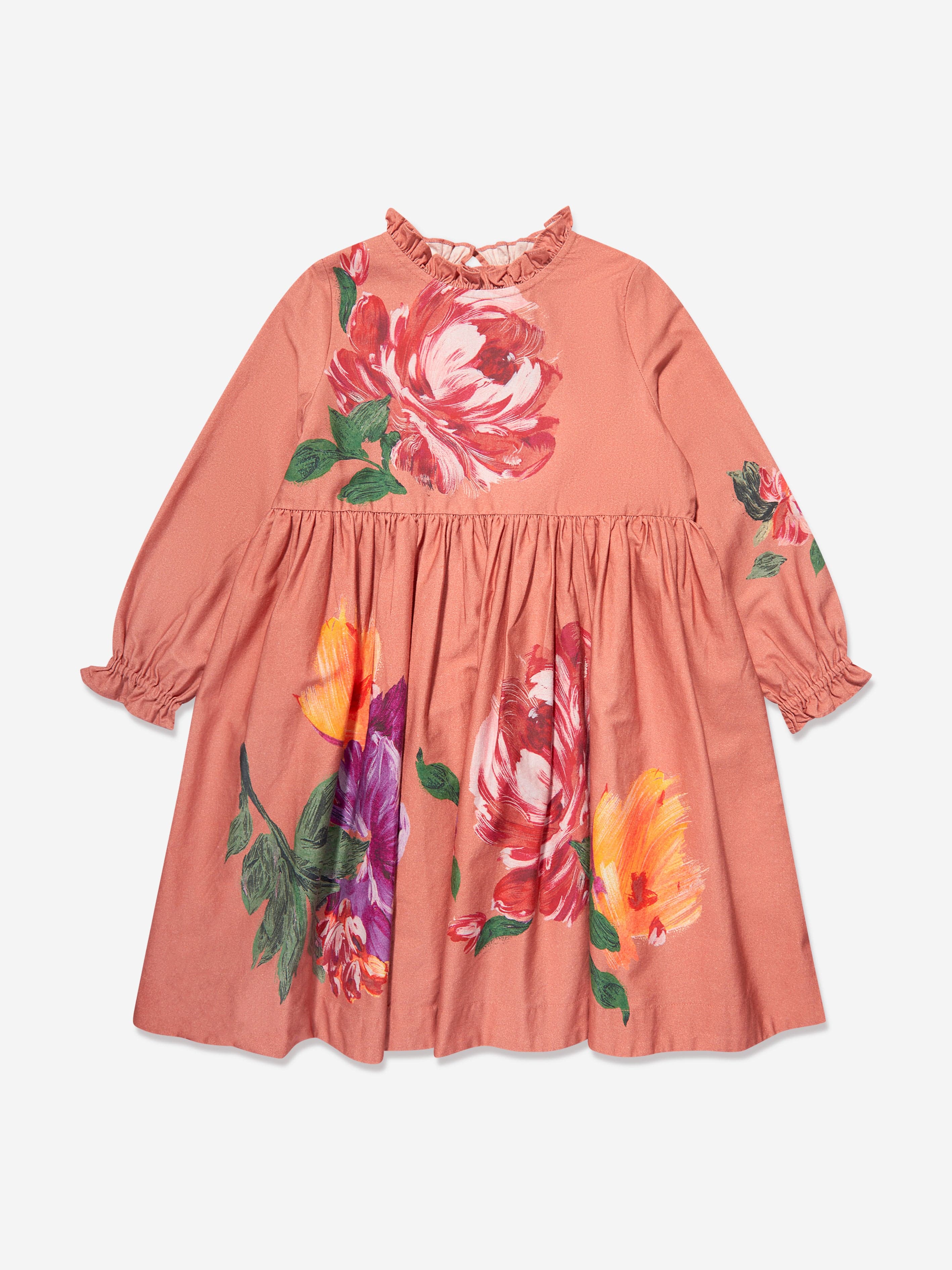 Molo Girls Falling Flowers Dress in Pink Cheap Low Shipping
