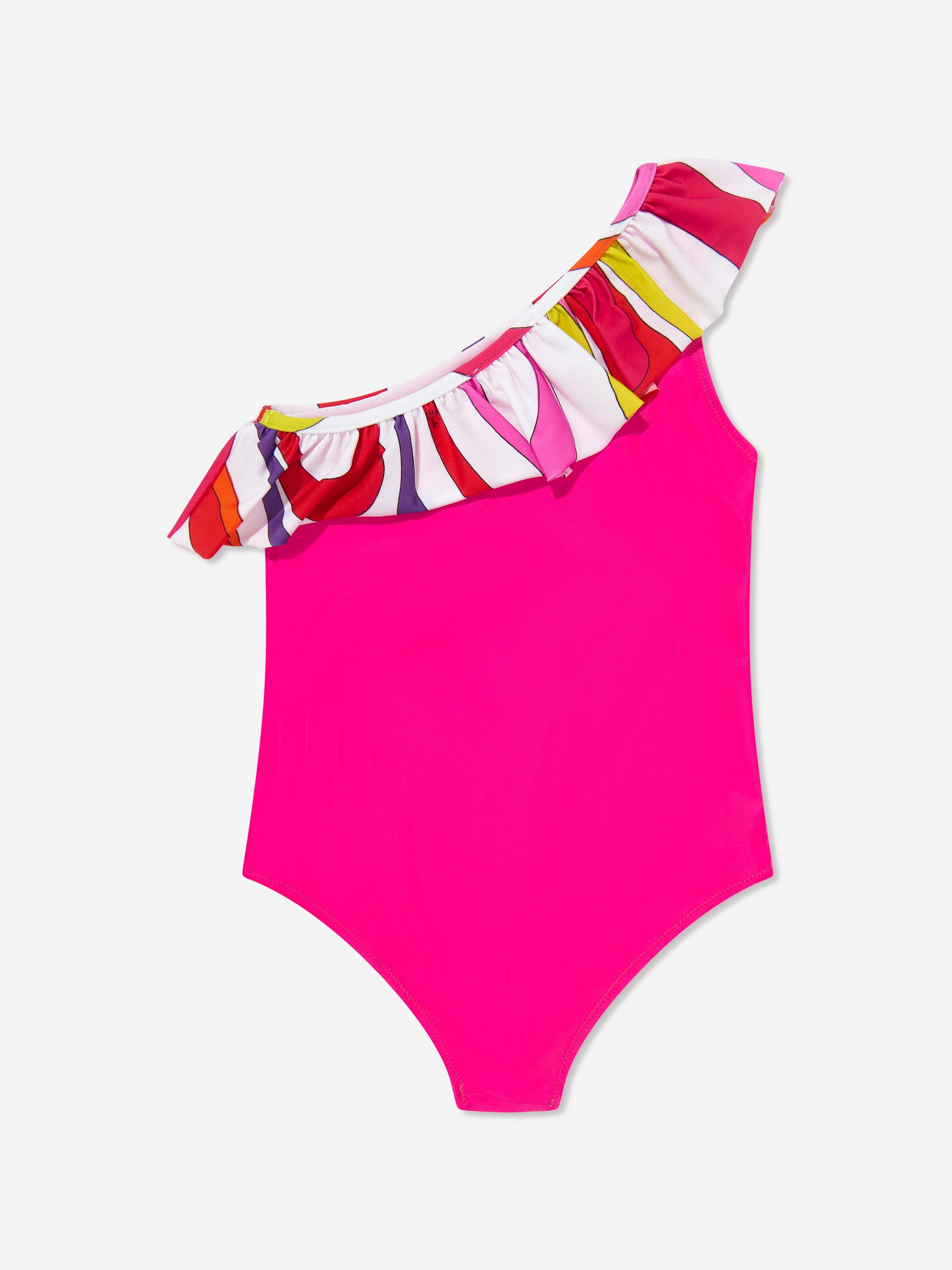 Girls One Shoulder Swimsuit in Pink Discount Looking For