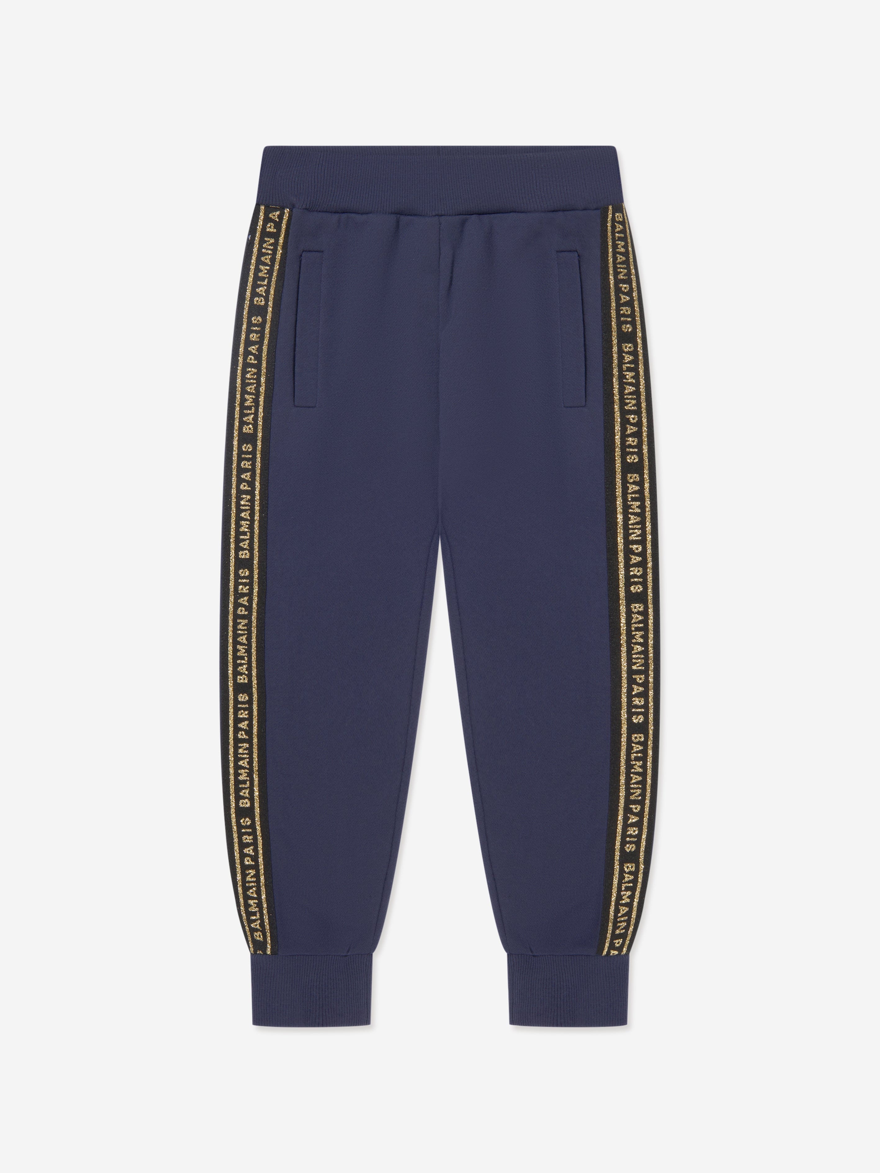 Balmain Boys Logo Joggers in Navy Cheap Shop
