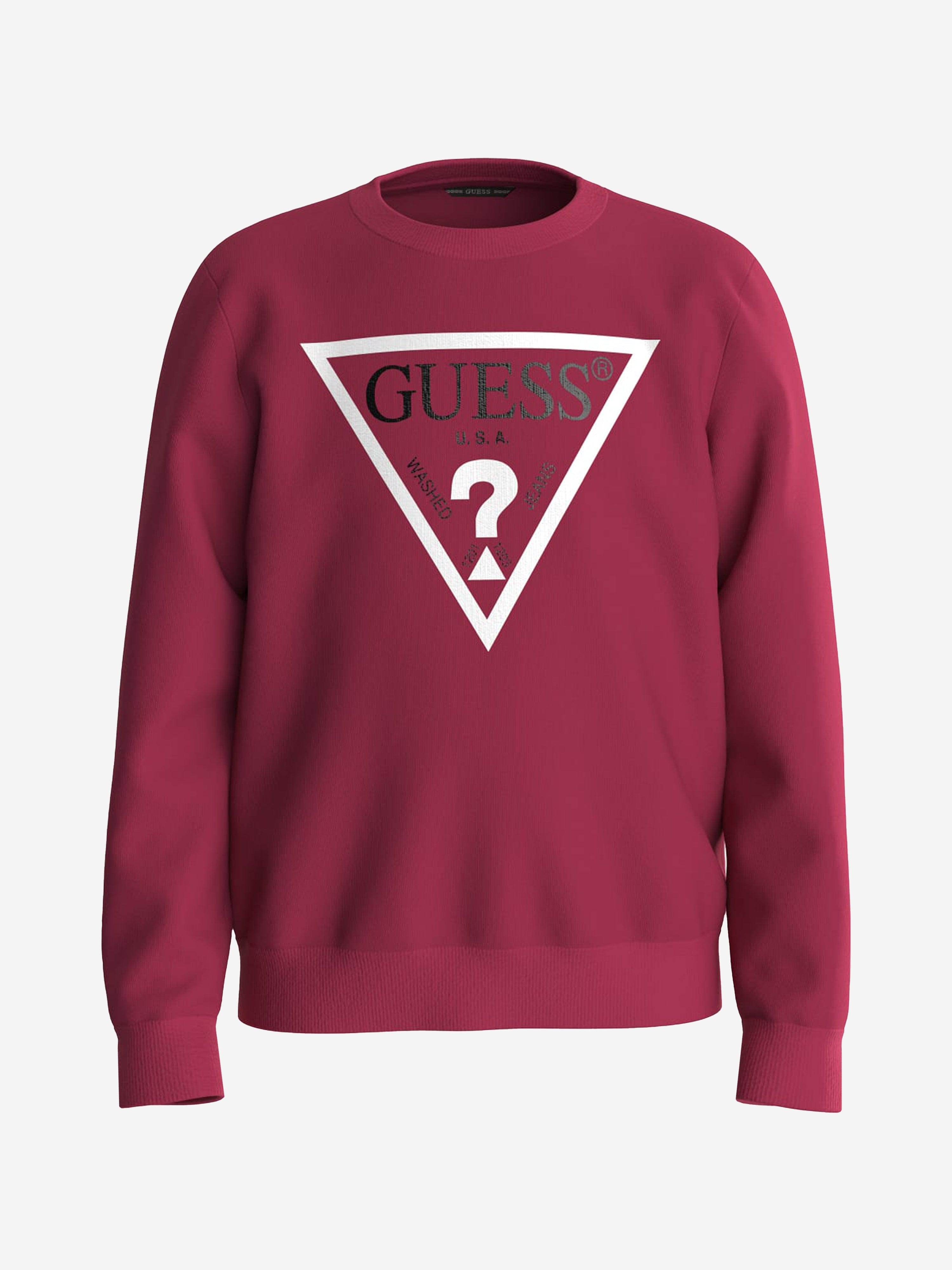 Guess Boys Logo Sweatshirt in Red Clearance Outlet