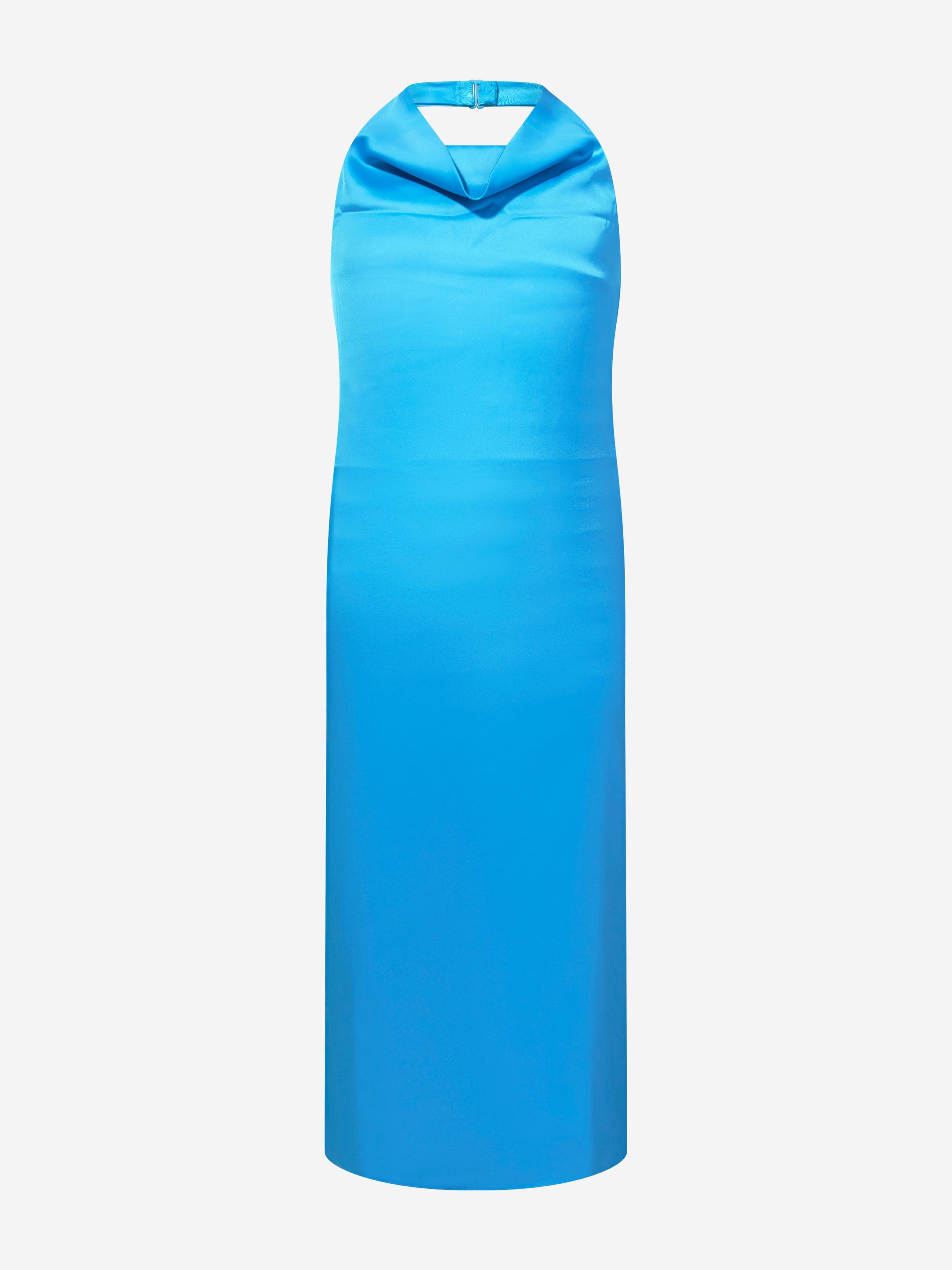 AY by AYLA Girls Backless Satin Maxi Dress in Blue Discount Supply