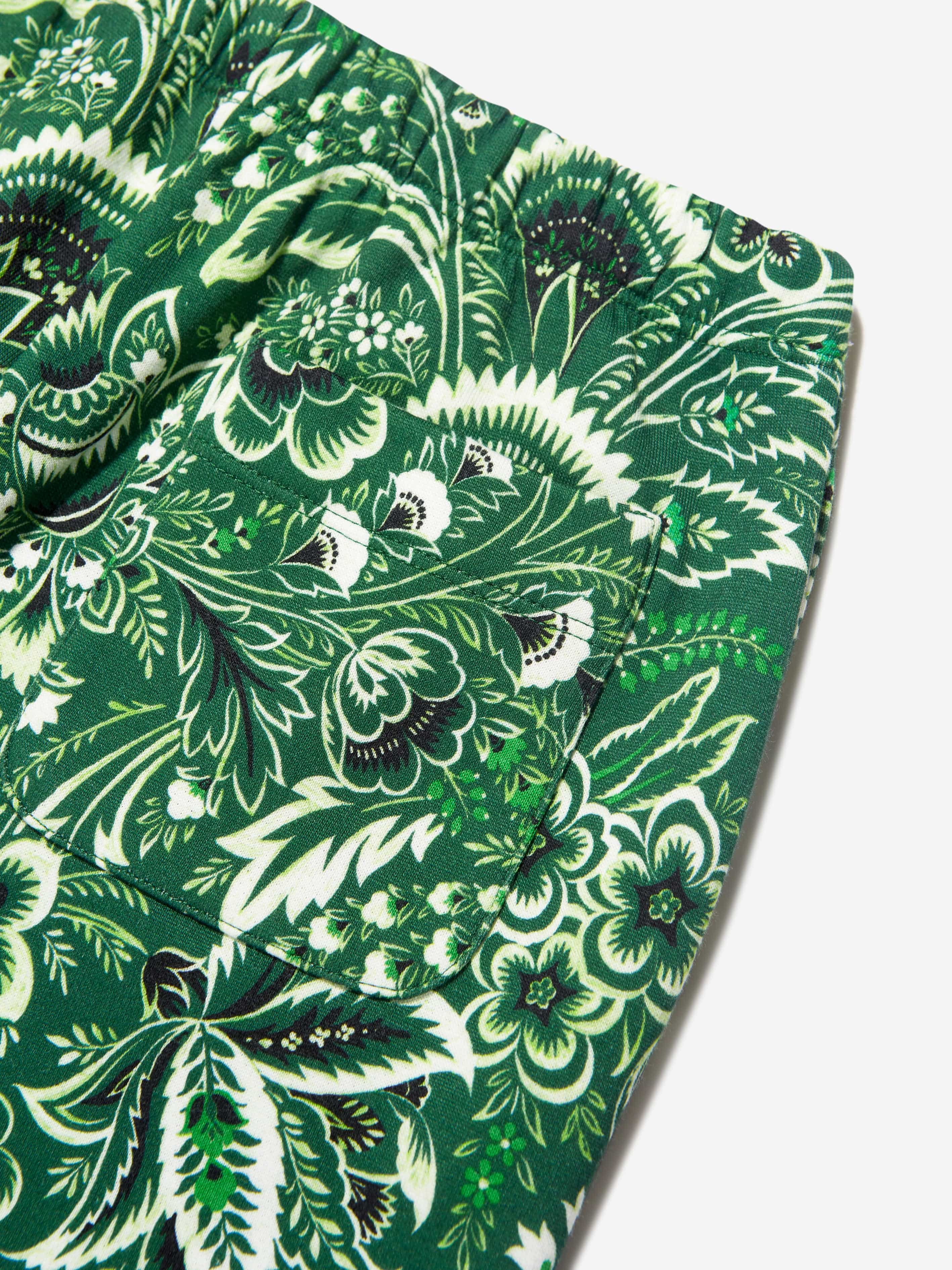 Etro Boys Floral Paisley Joggers in Green Sale Official