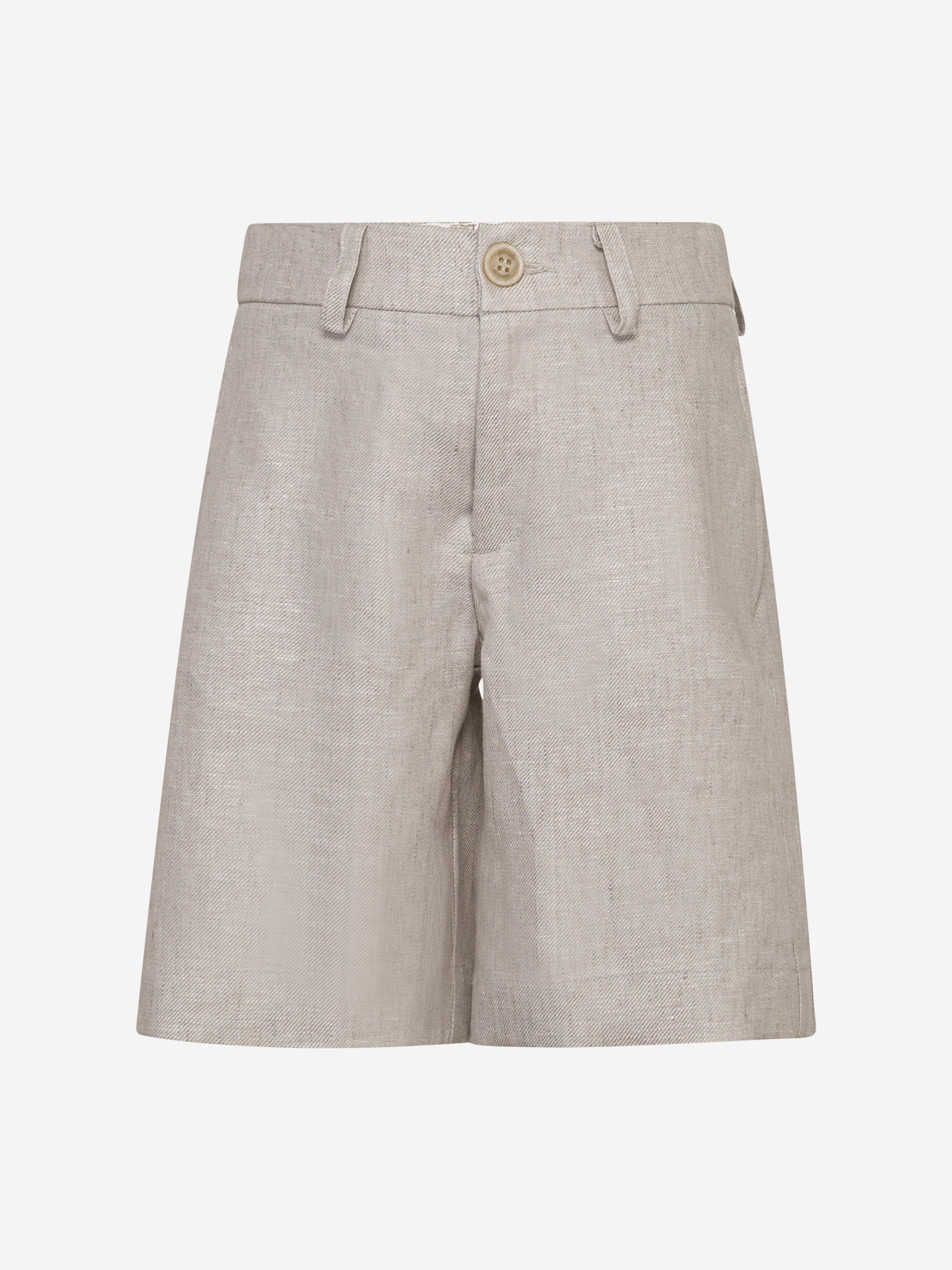 Eleventy Boys Linen Shorts in Beige Outlet Low Pice Fee Shipping