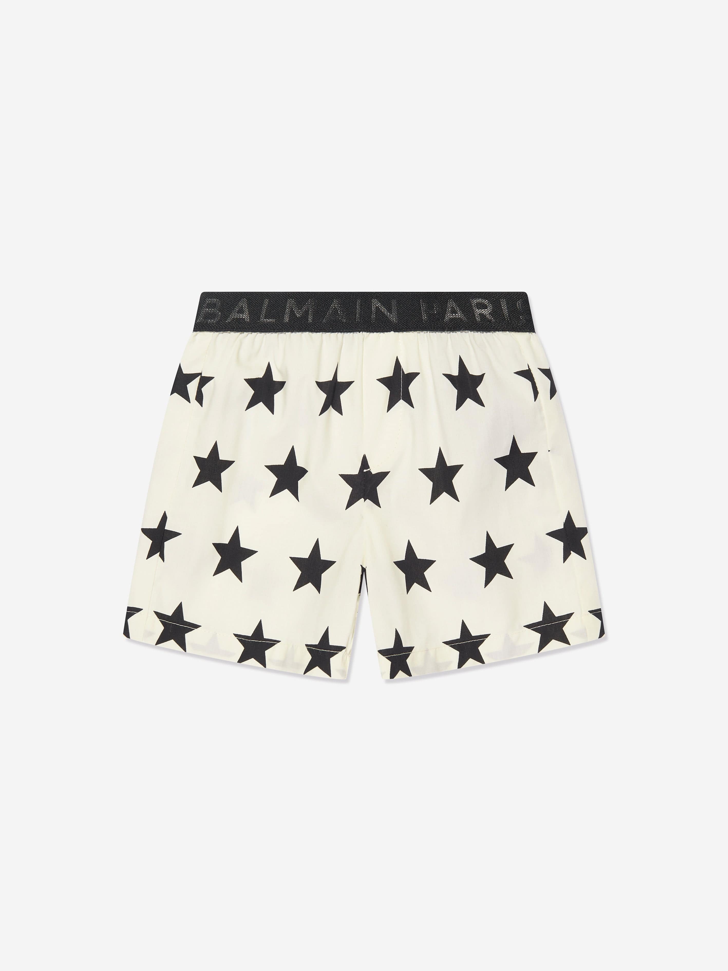 Balmain Baby Star Print Shorts in Ivory Sale Pre Order