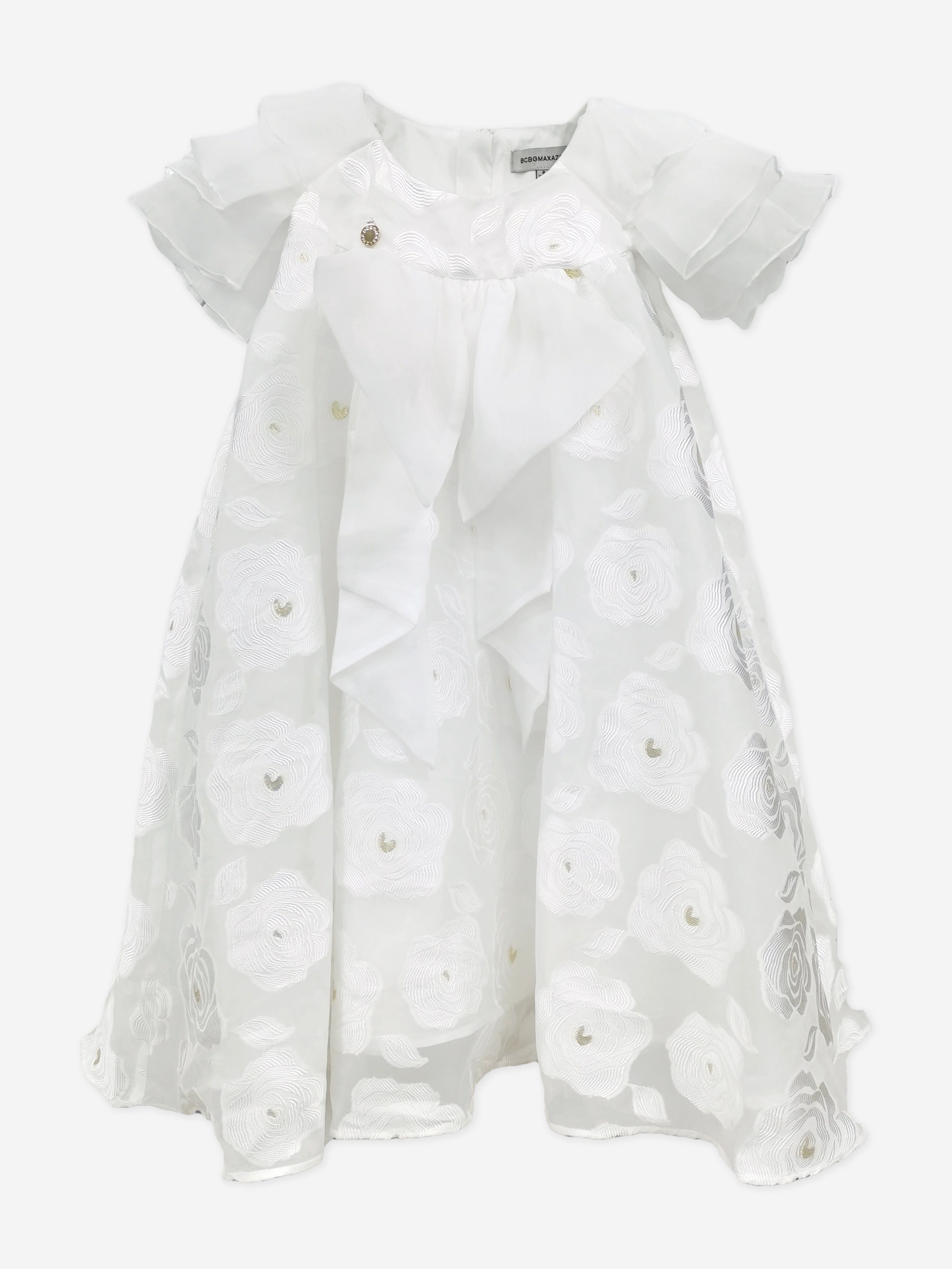 BCBG Girls Floaty Organza Floral Dress in White 2025 Unisex Online