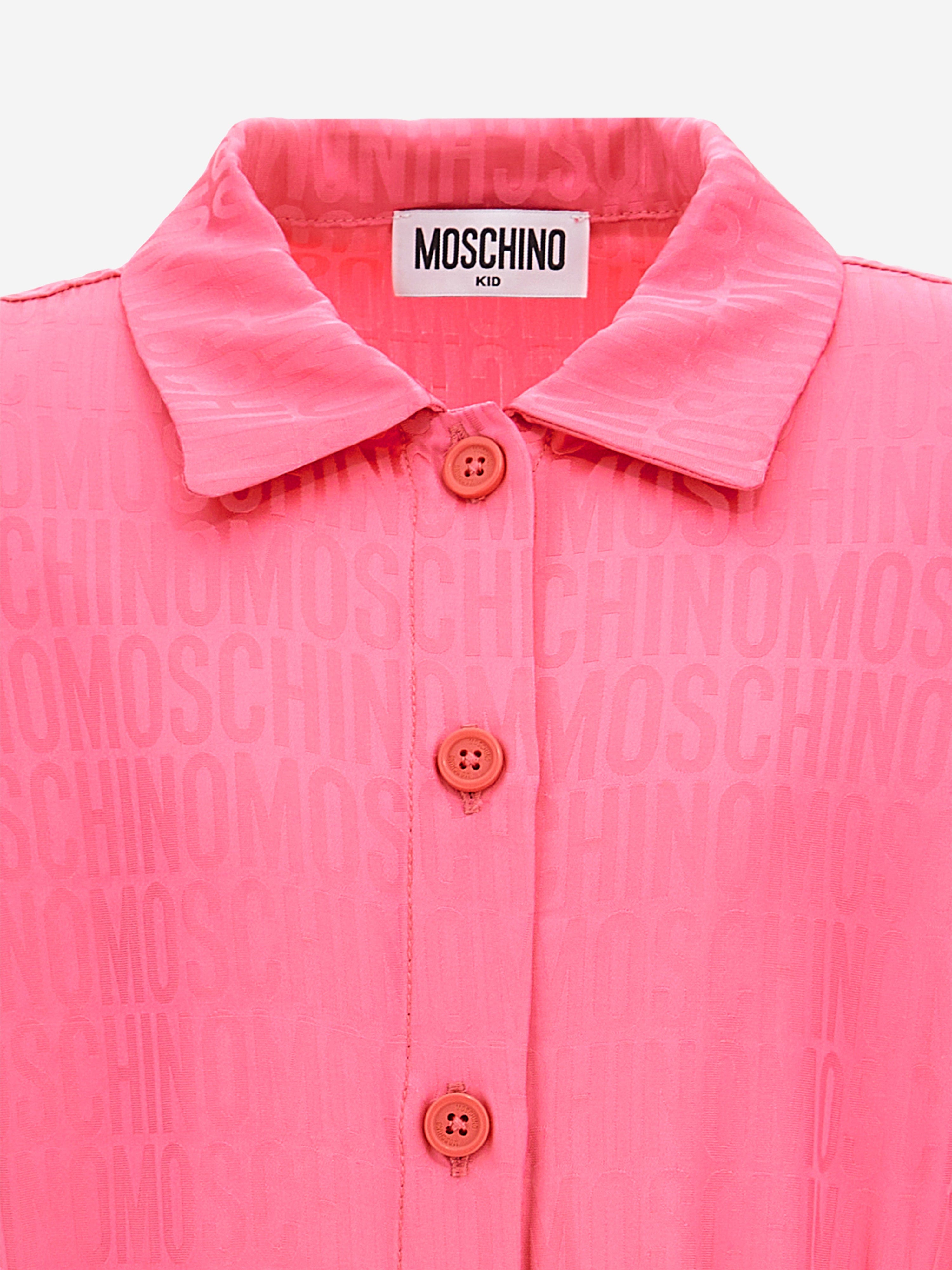 Moschino Girls Logo Shirt Dress in Pink Clearance Wiki