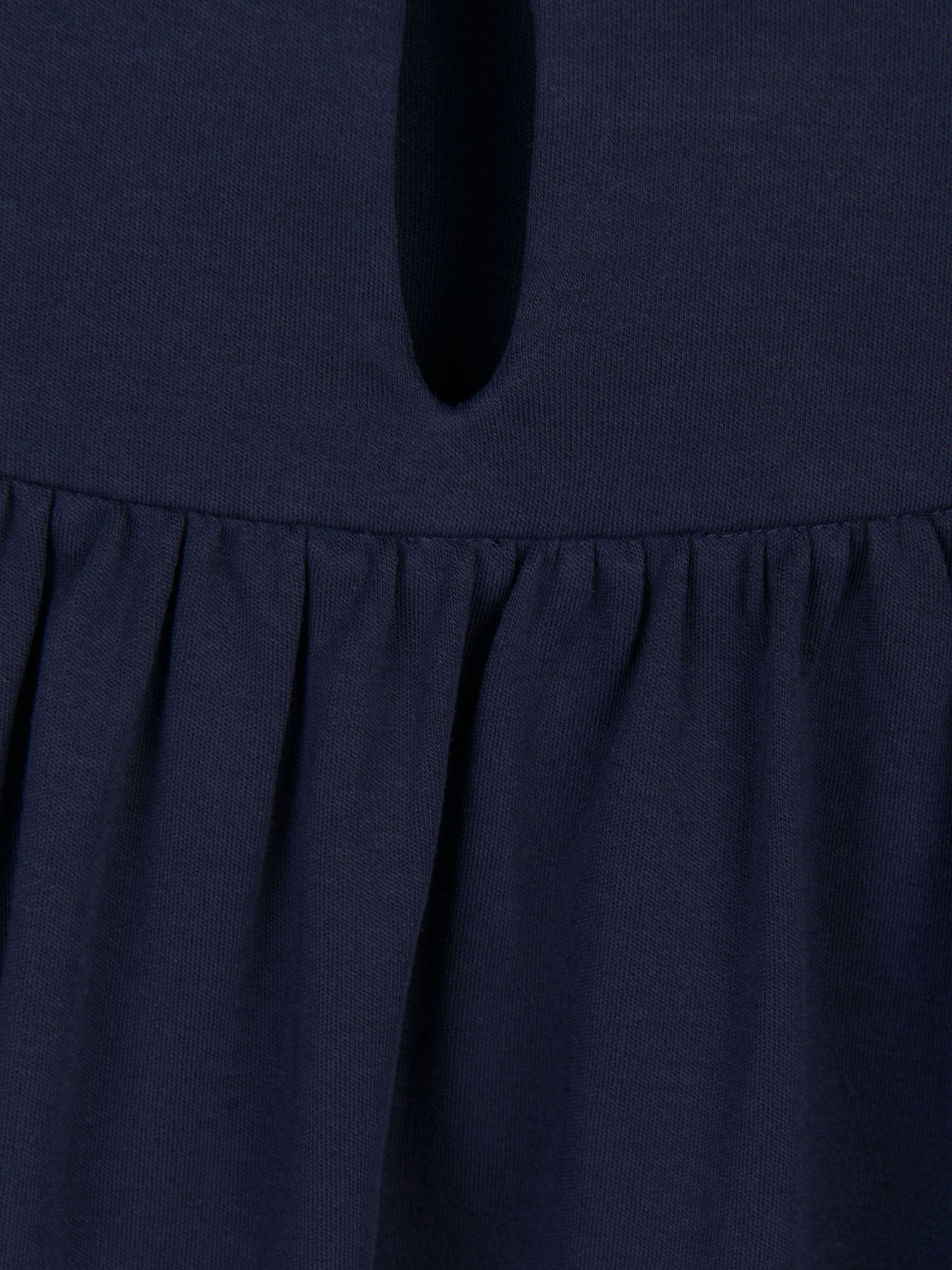 Chlo¨¦ Girls Cotton Ruffle Dress in Navy Cheap From China