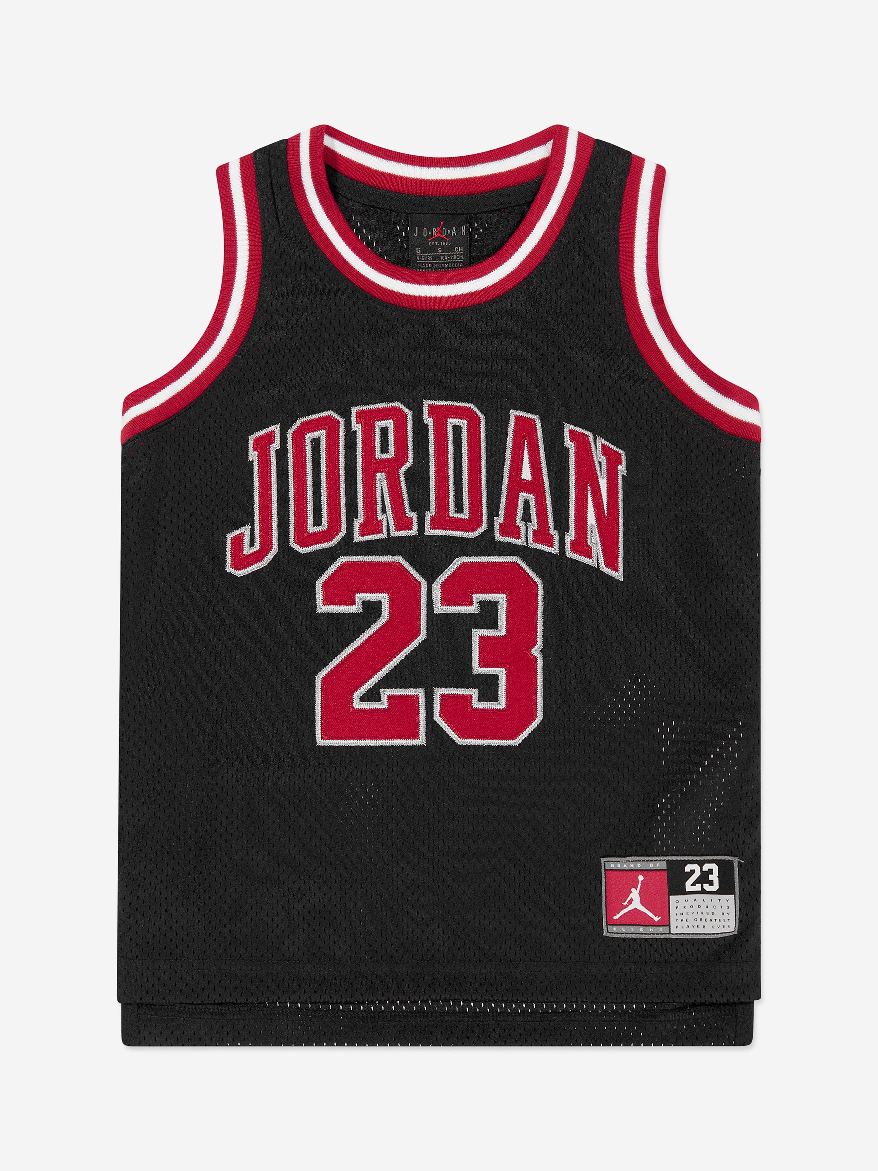 Jordan Boys 23 Jersey Sleeveless Top in Black 100% Original Online