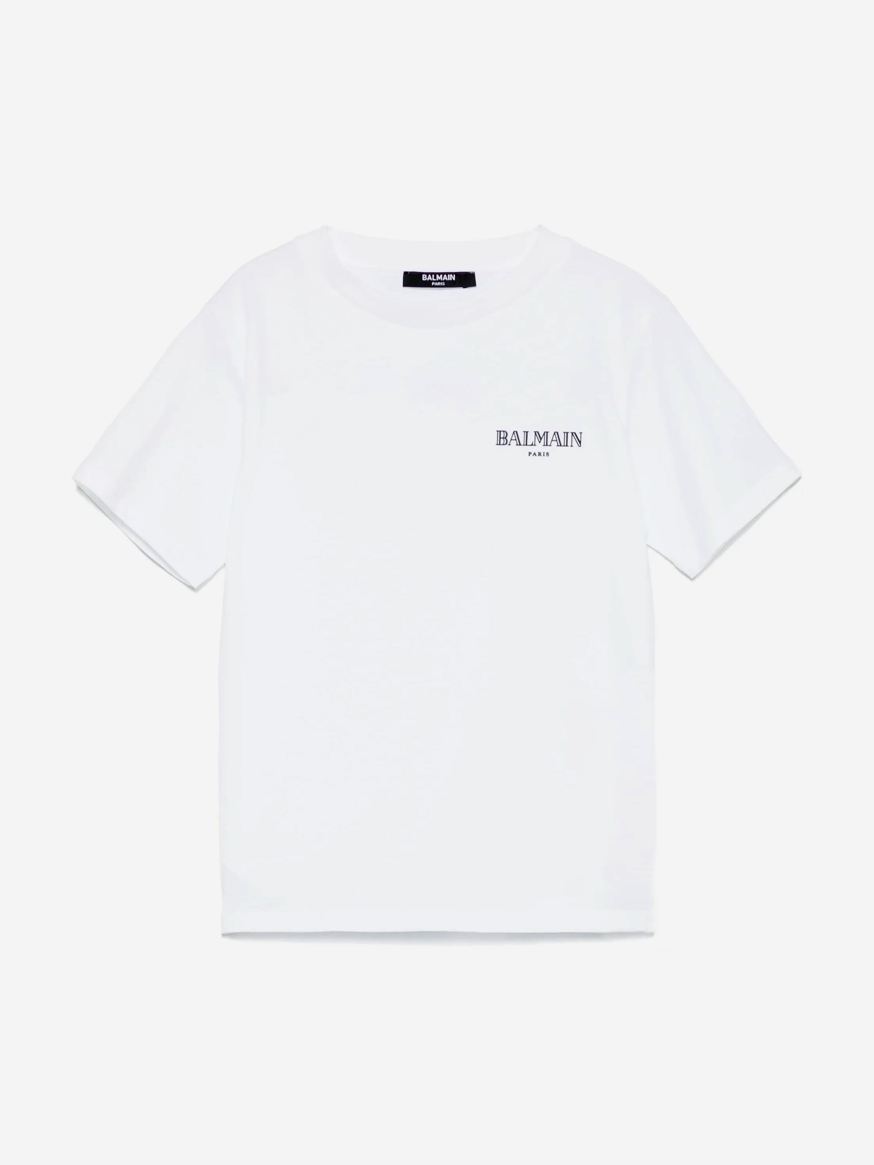 Balmain Kids Logo T-Shirt in White Genuine Sale Online