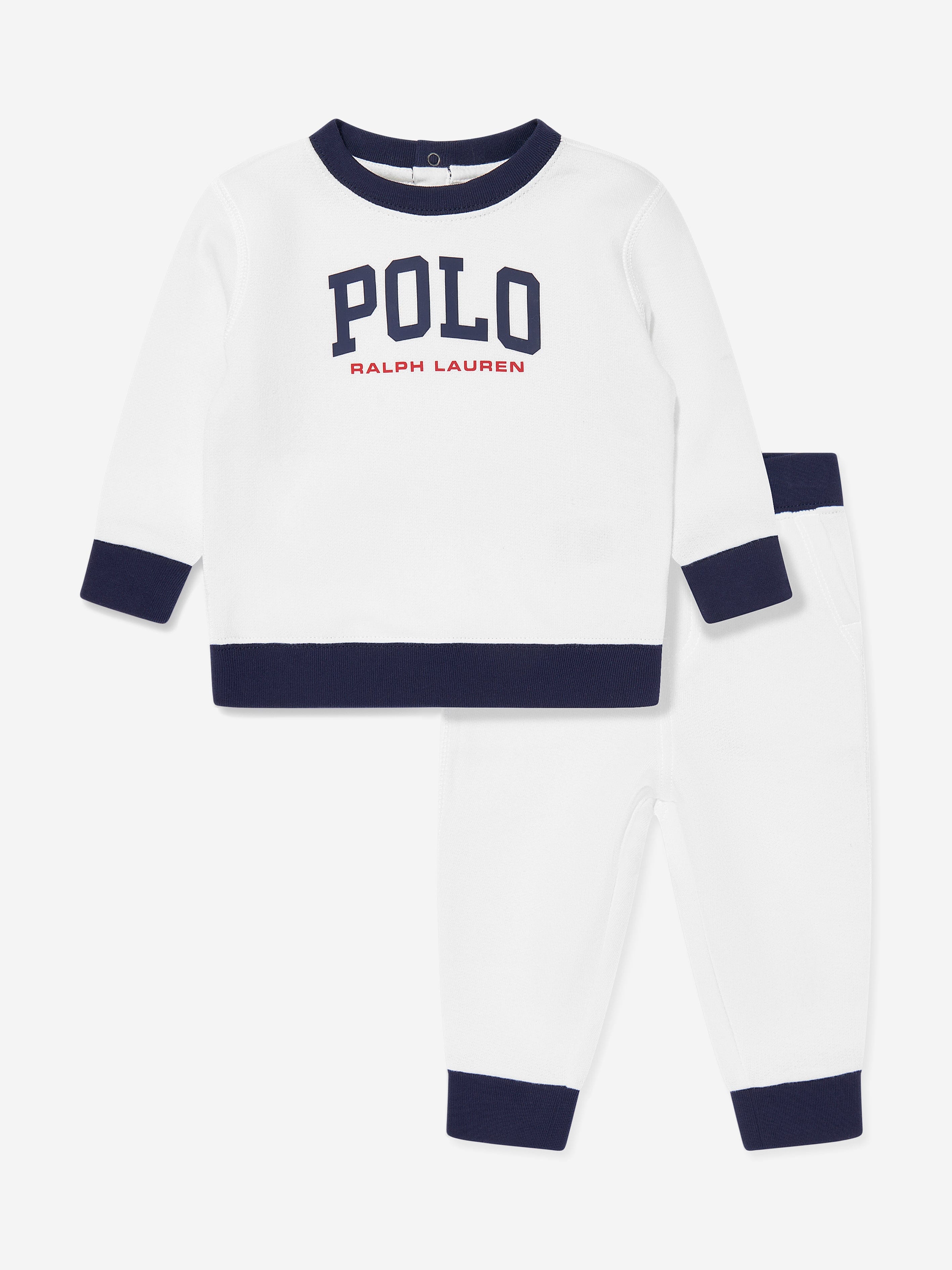 Baby Boys Polo Tracksuit in White Best Place Cheap Pice