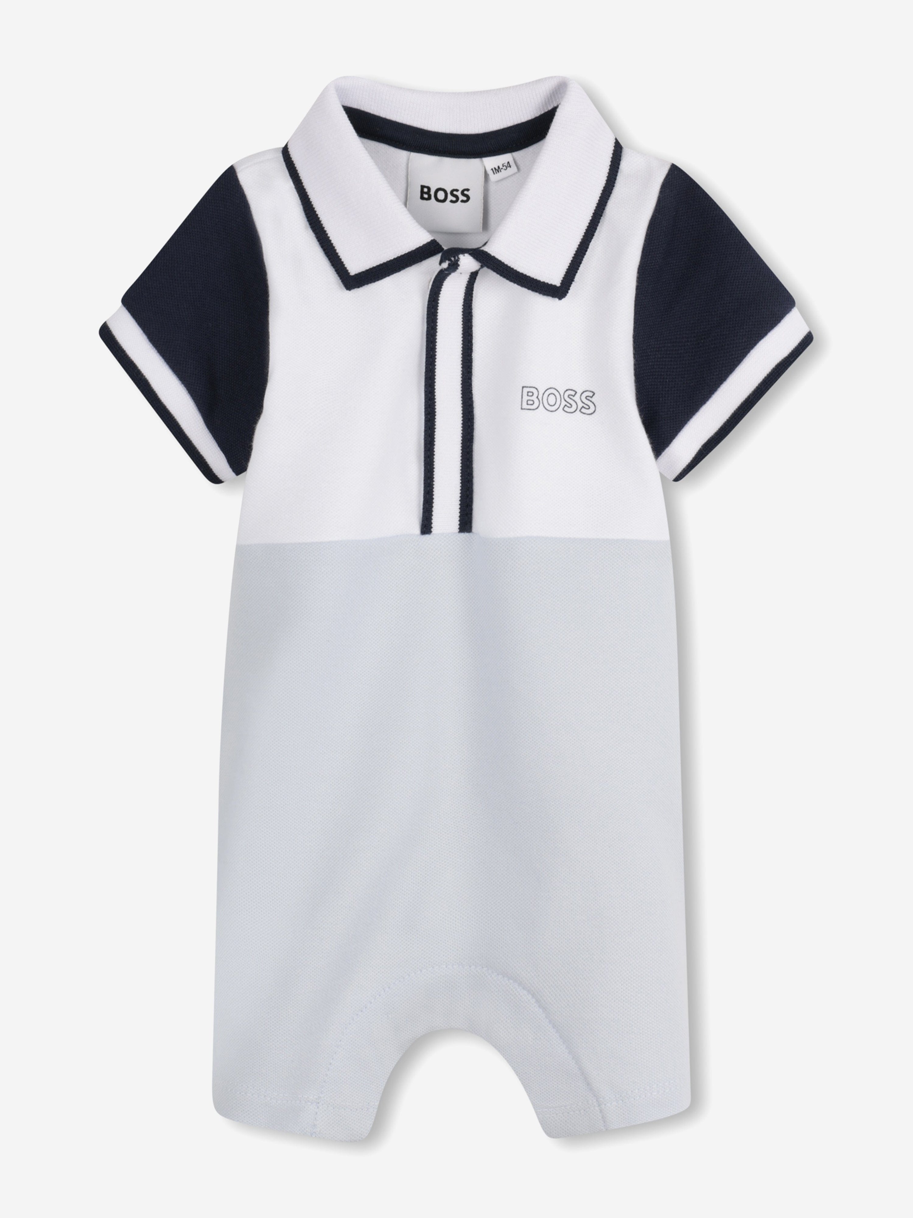 BOSS Baby Boys Logo Print Romper in Blue Cheap Sale Now