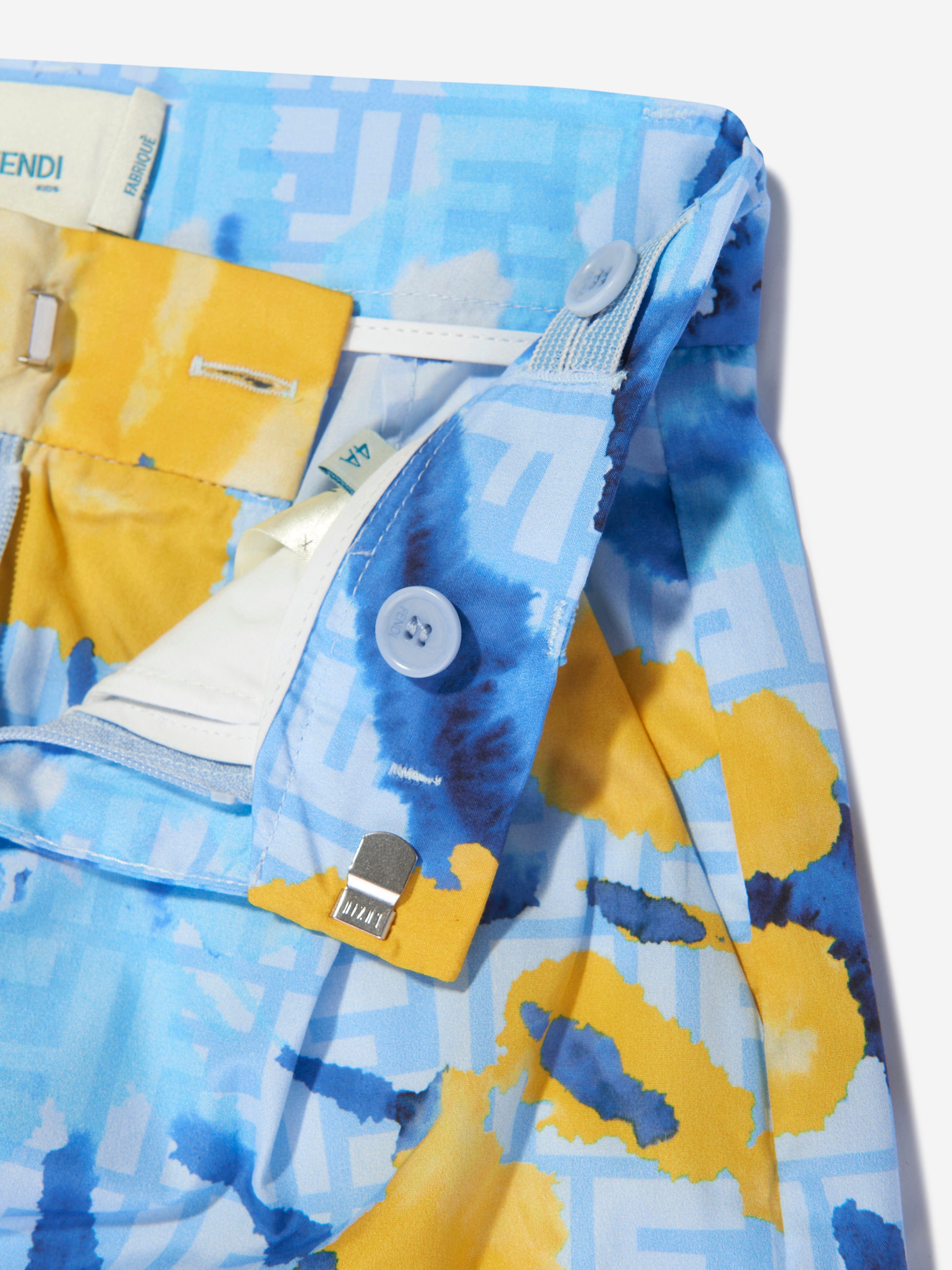 Fendi Boys Tie Dye Shorts in Blue Geniue Stockist For Sale