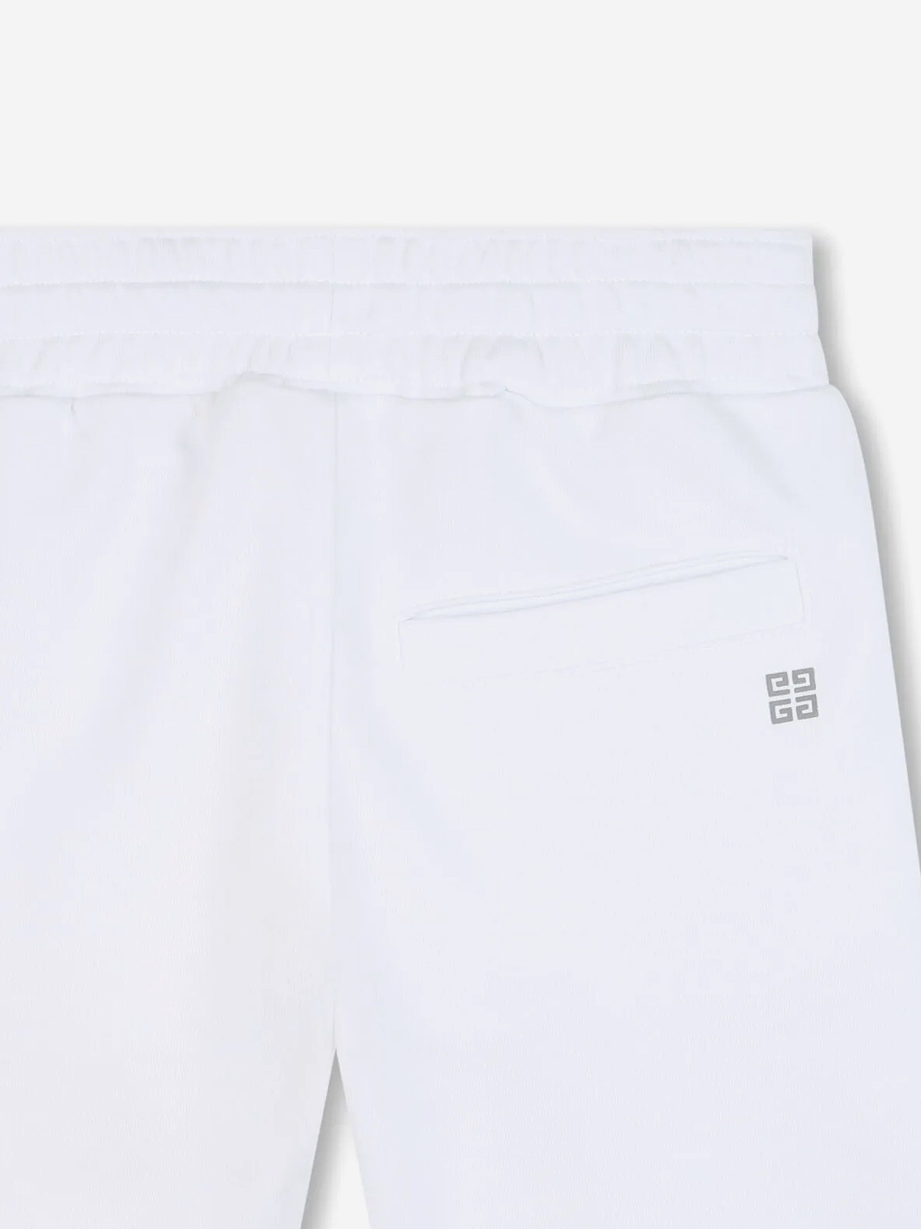 Boys Logo Print Shorts in White Clearance Supply