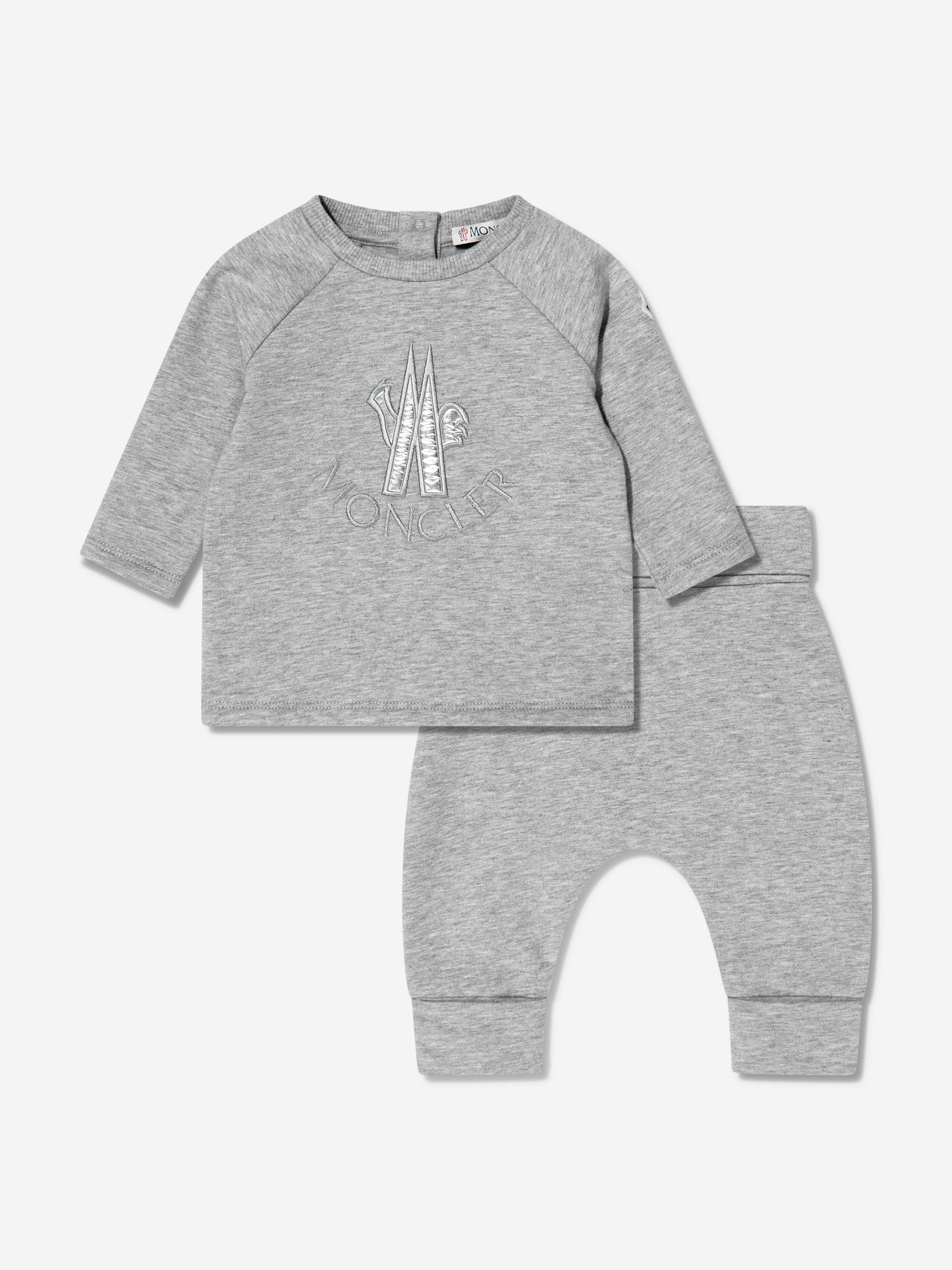 Moncler Enfant Baby T-Shirt And Pants Set in Grey Discounts Cheap Pice