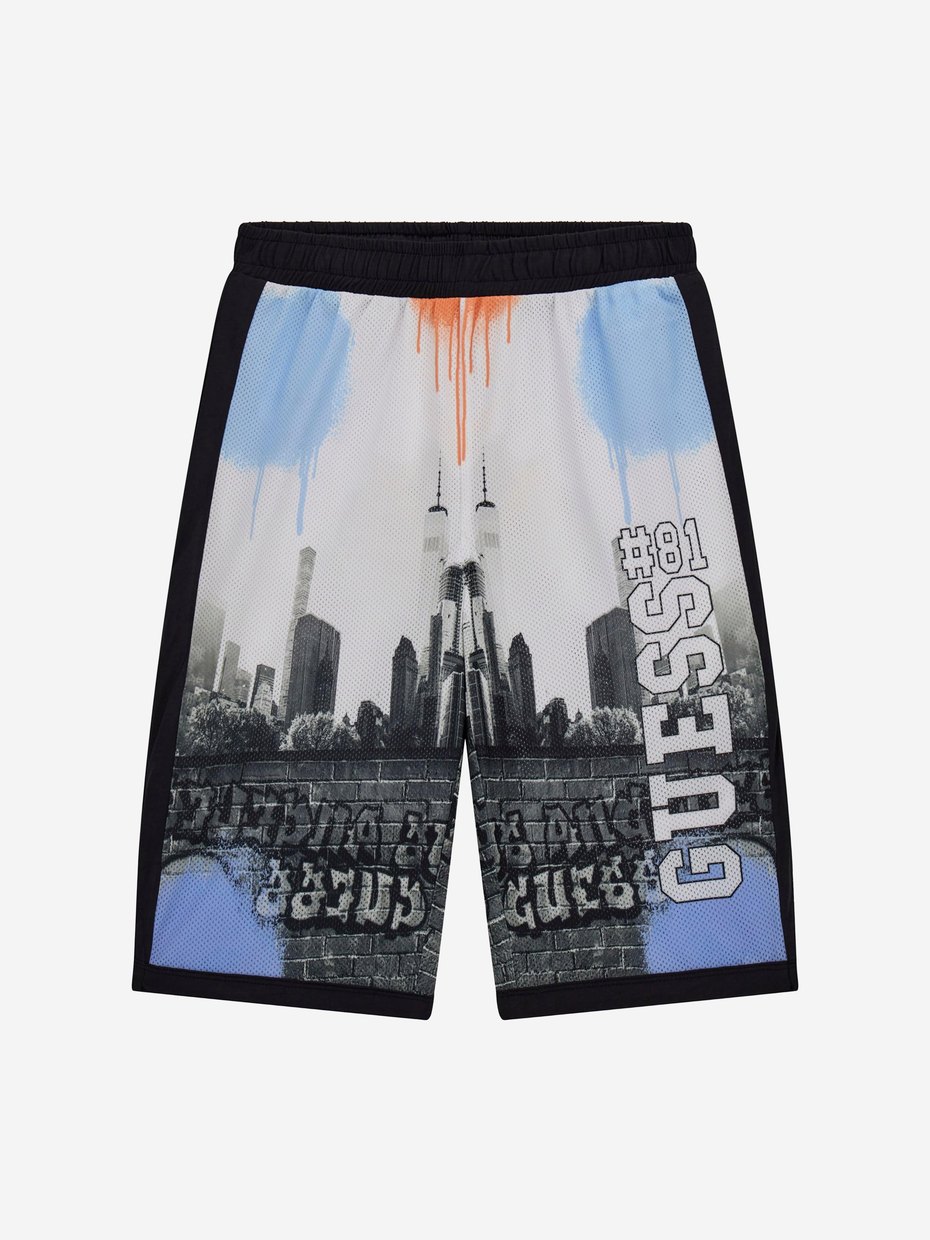 Guess Boys Urban City Print Shorts in Multicolour Recommend Sale Online