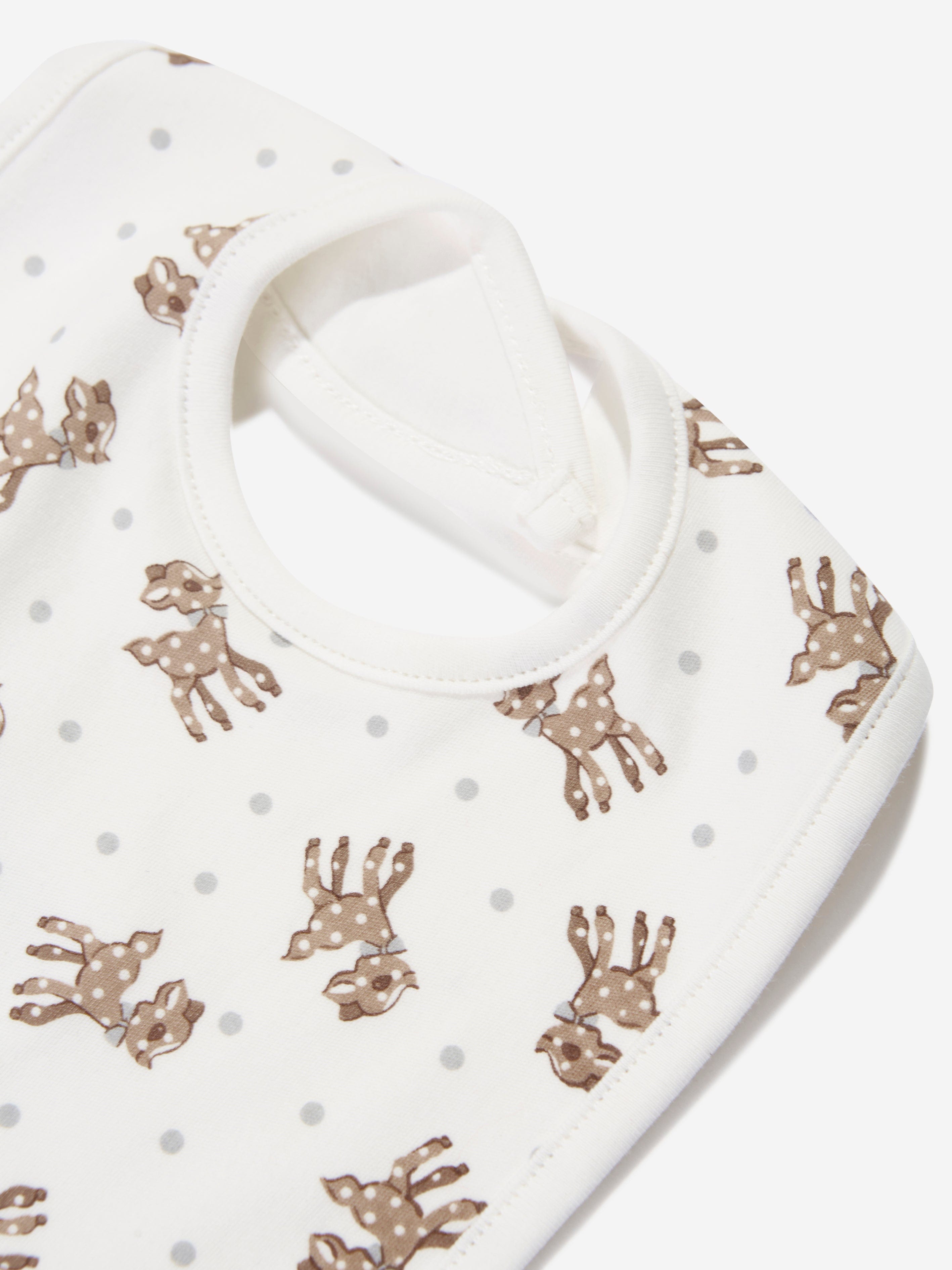 Rachel Riley Baby Fawn Bib in White Clearance Online Fake