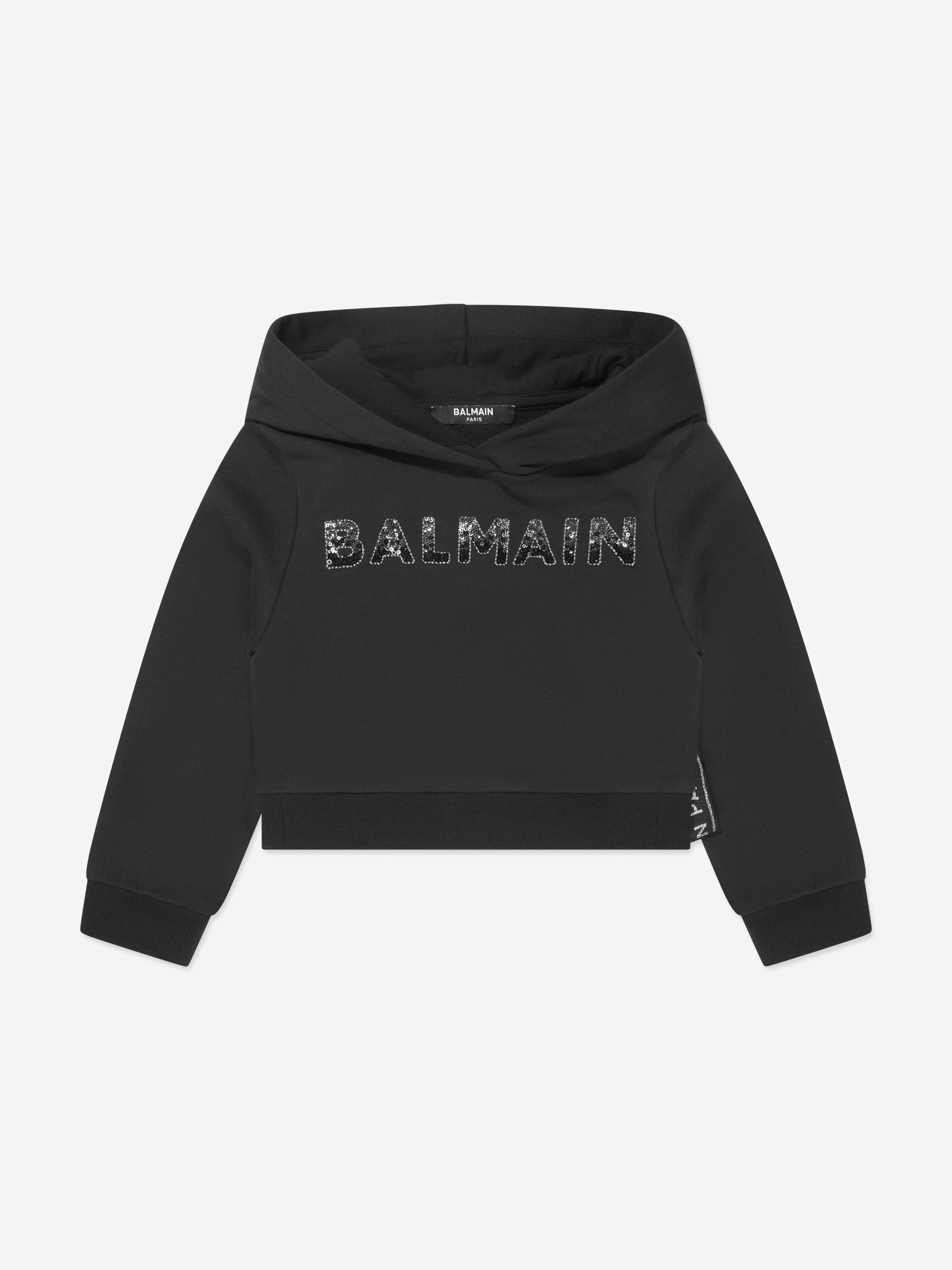 Balmain Girls Logo Hoodie in Black Order Cheap Pice