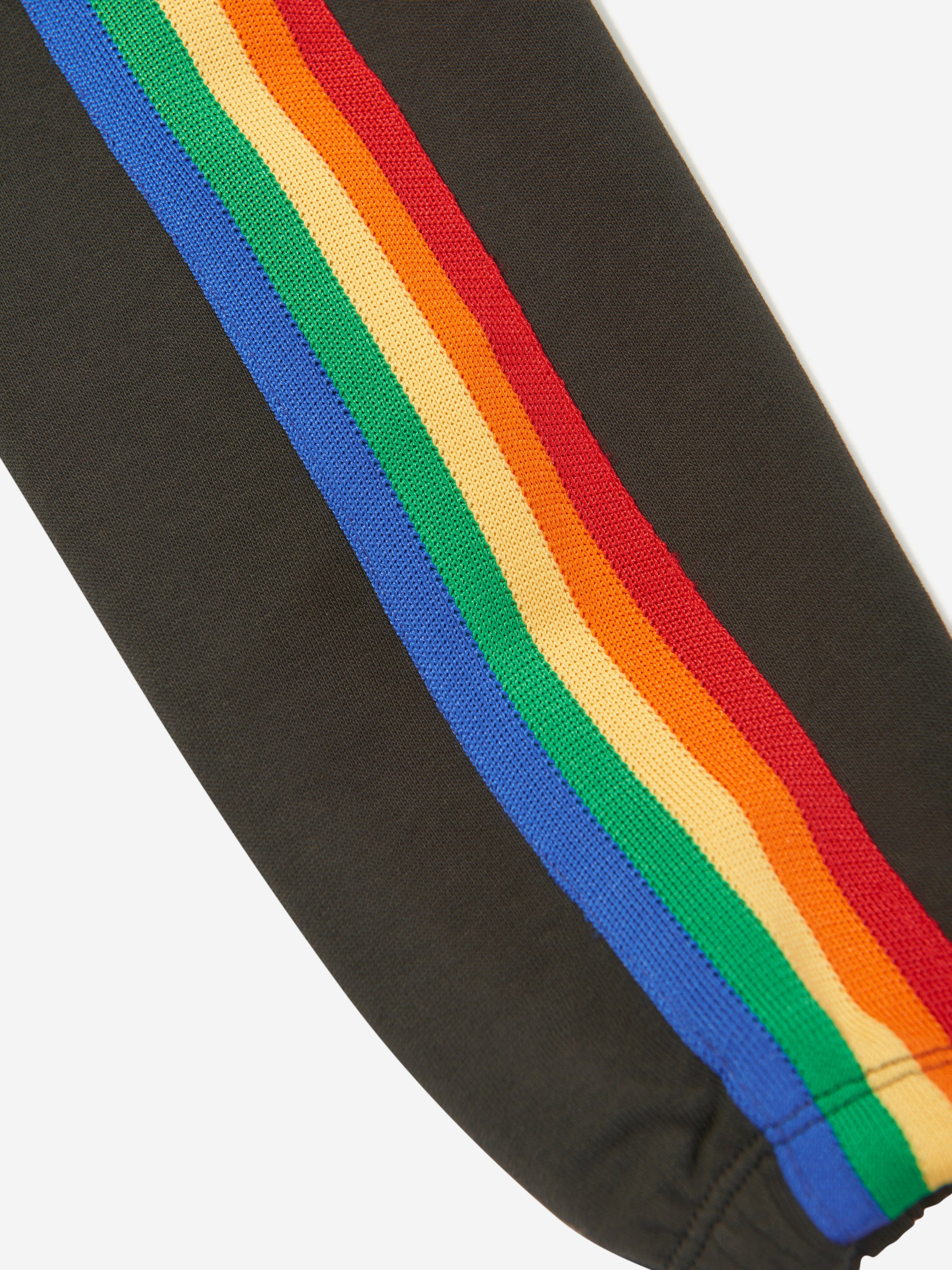Mini Rodini Kids Rainbow Stripe Joggers in Black Cheap Sale Online
