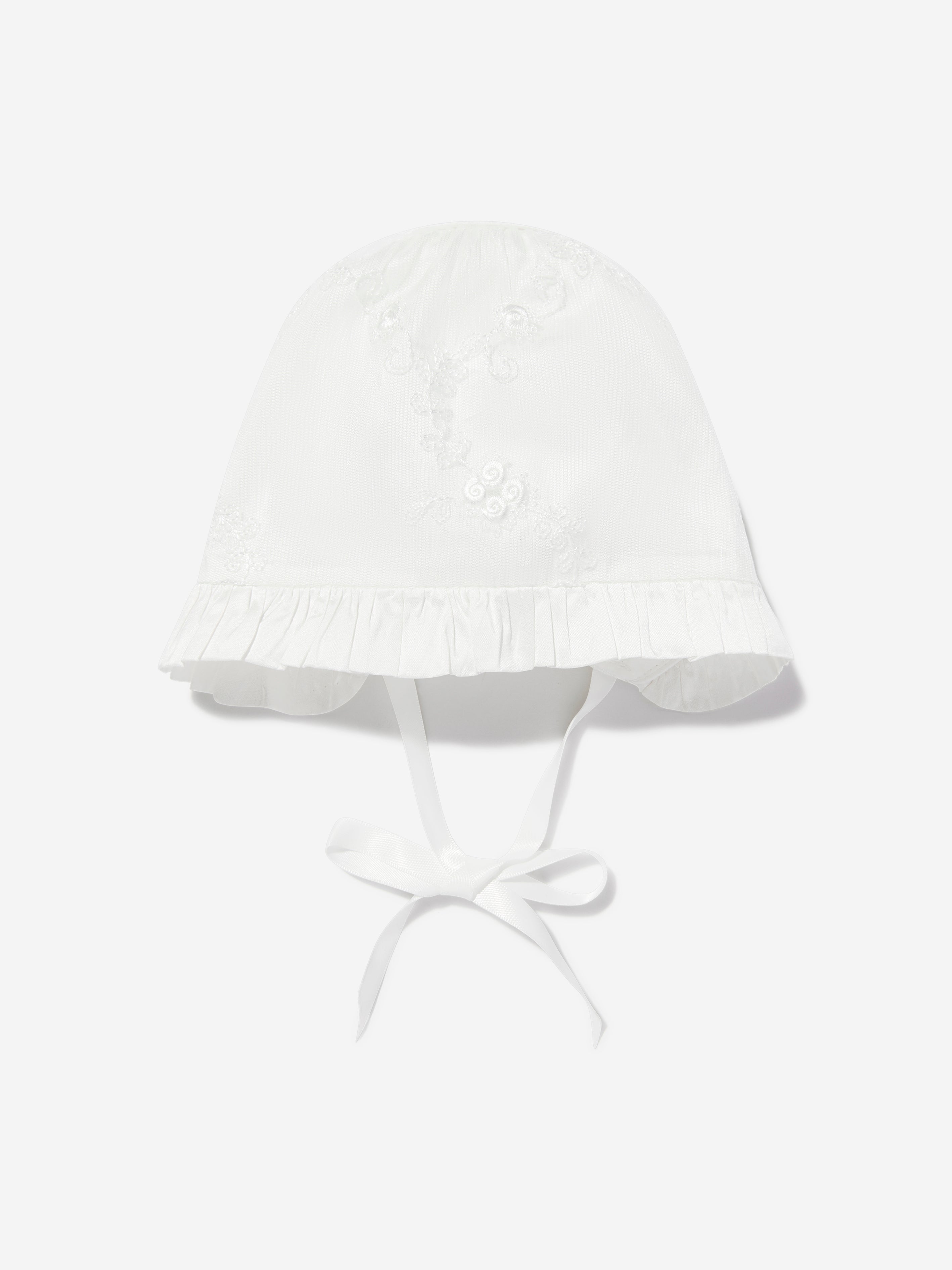 Baby Girls Silk Christening Robe and Bonnet in Ivory Cheap Online Online